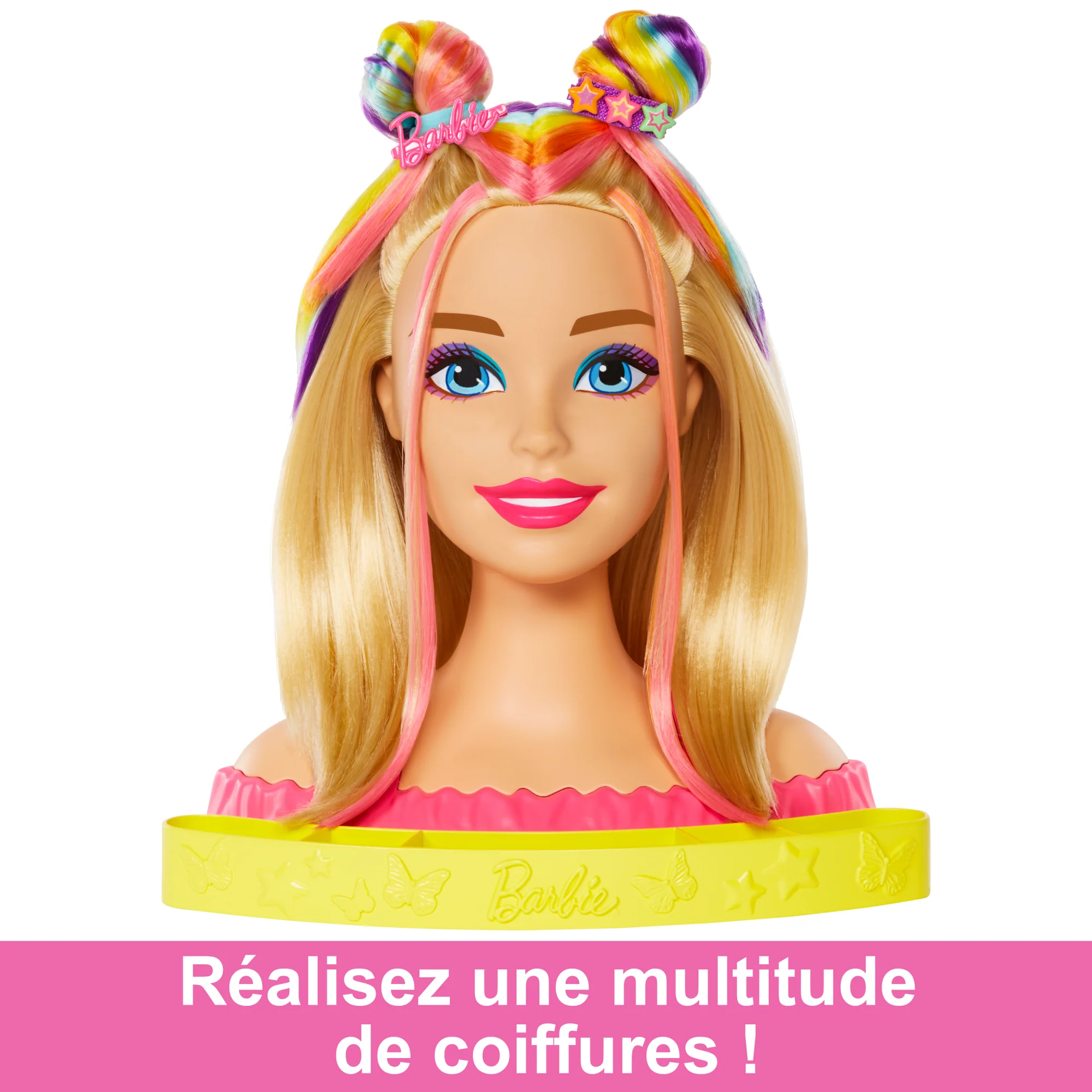 Barbie-Ultra Chevelure-Tête À Coiffer Blonde Mèches Arc-En-Ciel - Image 4