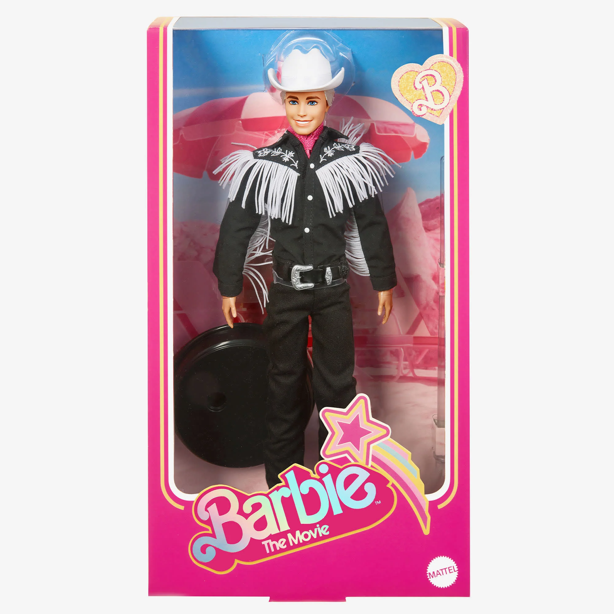 Barbie Le Film Poupée Ken À Collectionner Inspirée Du Film Barbie, Avec Tenue Noire À Franges Blanches, Chapeau Et Bottes De Cowboy De Couleur Blanche Et Bandana Rose - Image 13