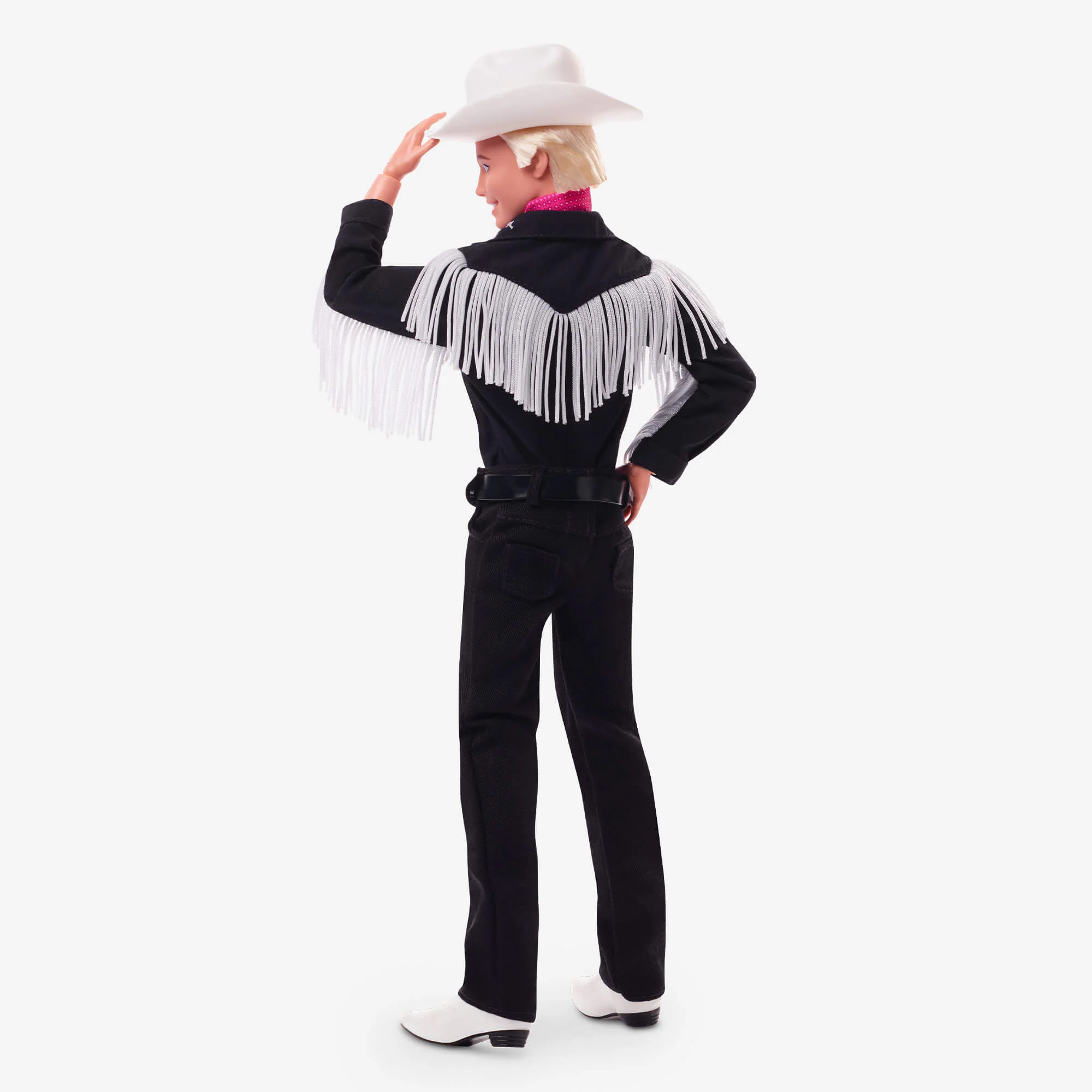 Barbie Le Film Poupée Ken À Collectionner Inspirée Du Film Barbie, Avec Tenue Noire À Franges Blanches, Chapeau Et Bottes De Cowboy De Couleur Blanche Et Bandana Rose - Image 4