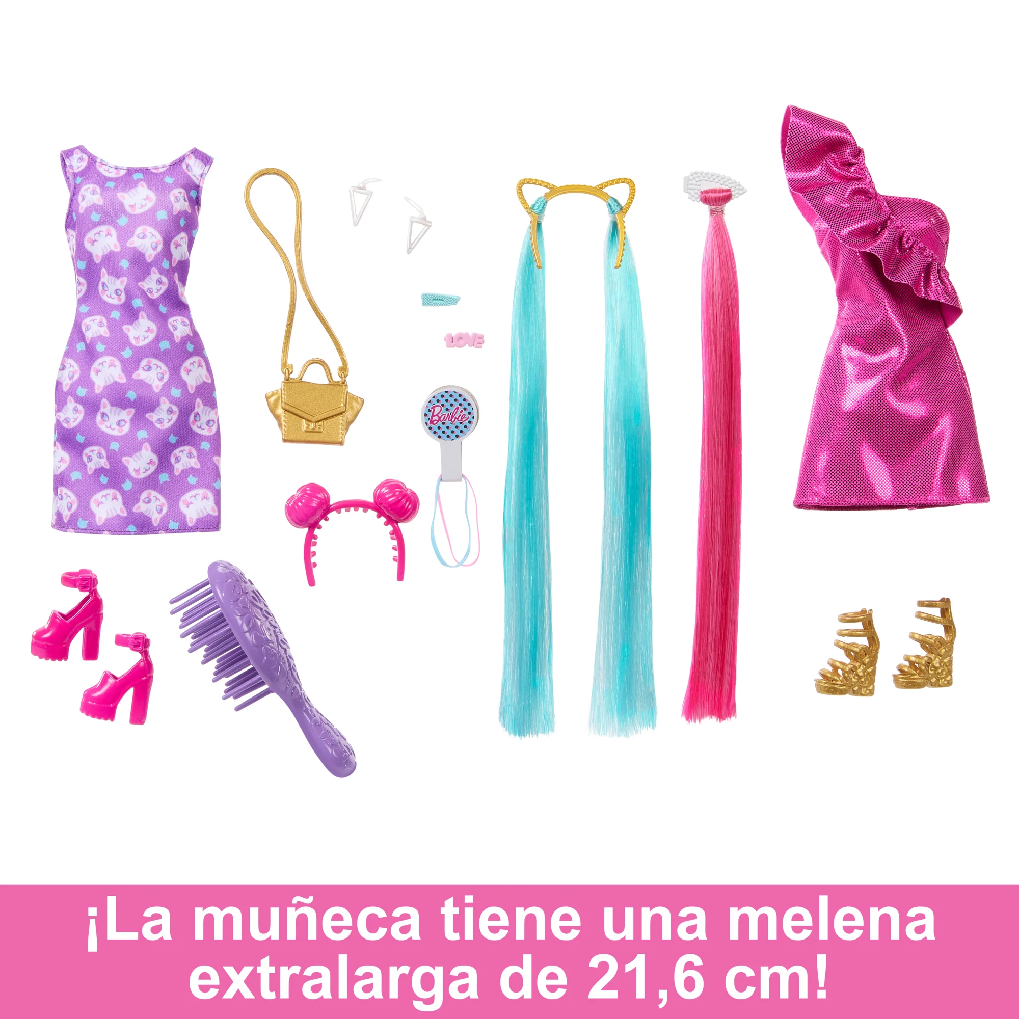 Muñeca De La Colección Totally Hair De Barbie Con Melena Rubia, Colorida Y Extralarga Y Accesorios De Peinado - Image 3