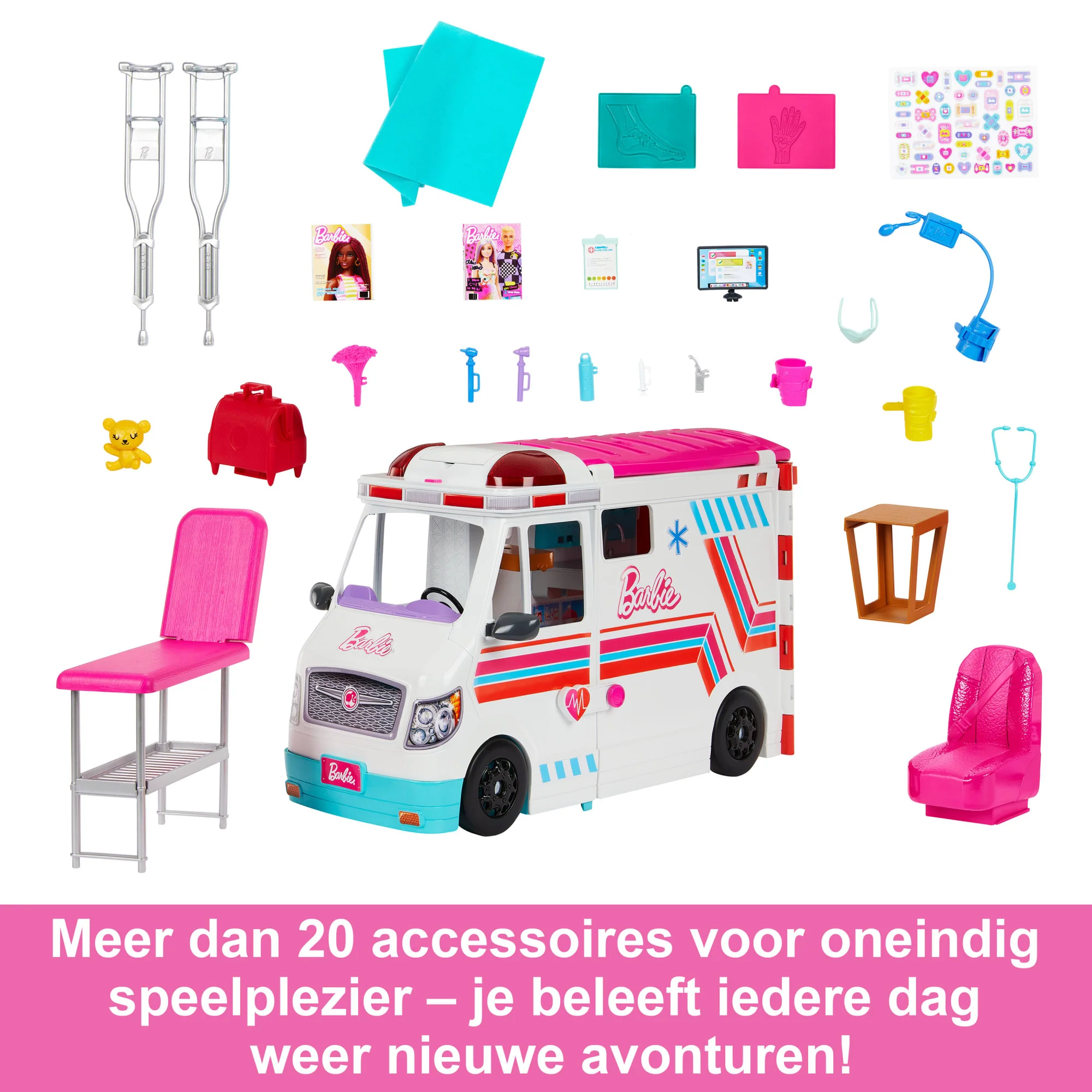 Barbie Speelgoed, Speelset Met Ambulance En Kliniek, Verwisselfunctie, Meer Dan 20 Accessoires, Kliniek - Image 5