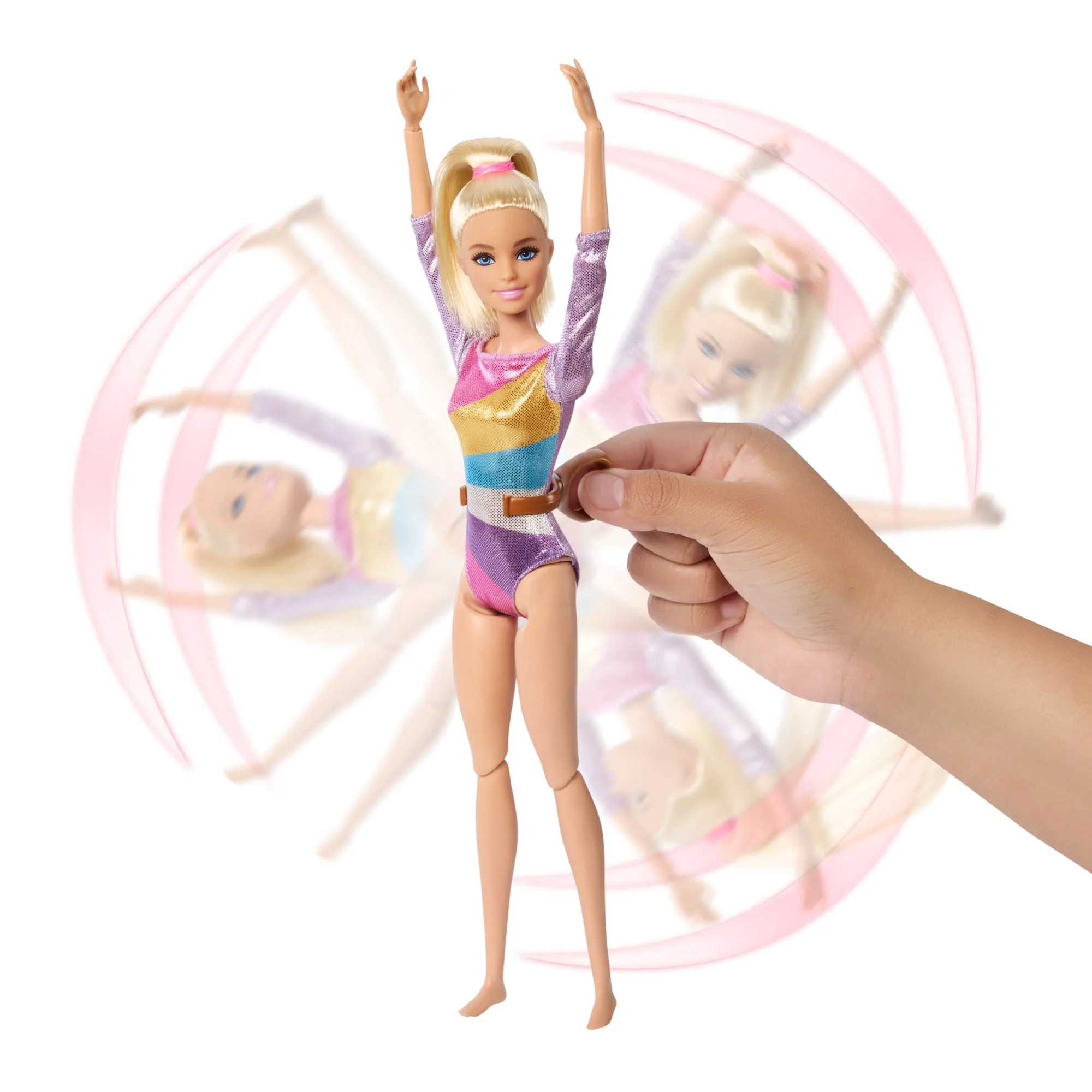 Barbie Turnen Speelset Met Blonde Modepop, Evenwichtsbalk, 10+ Accessoires En Saltofunctie - Image 3