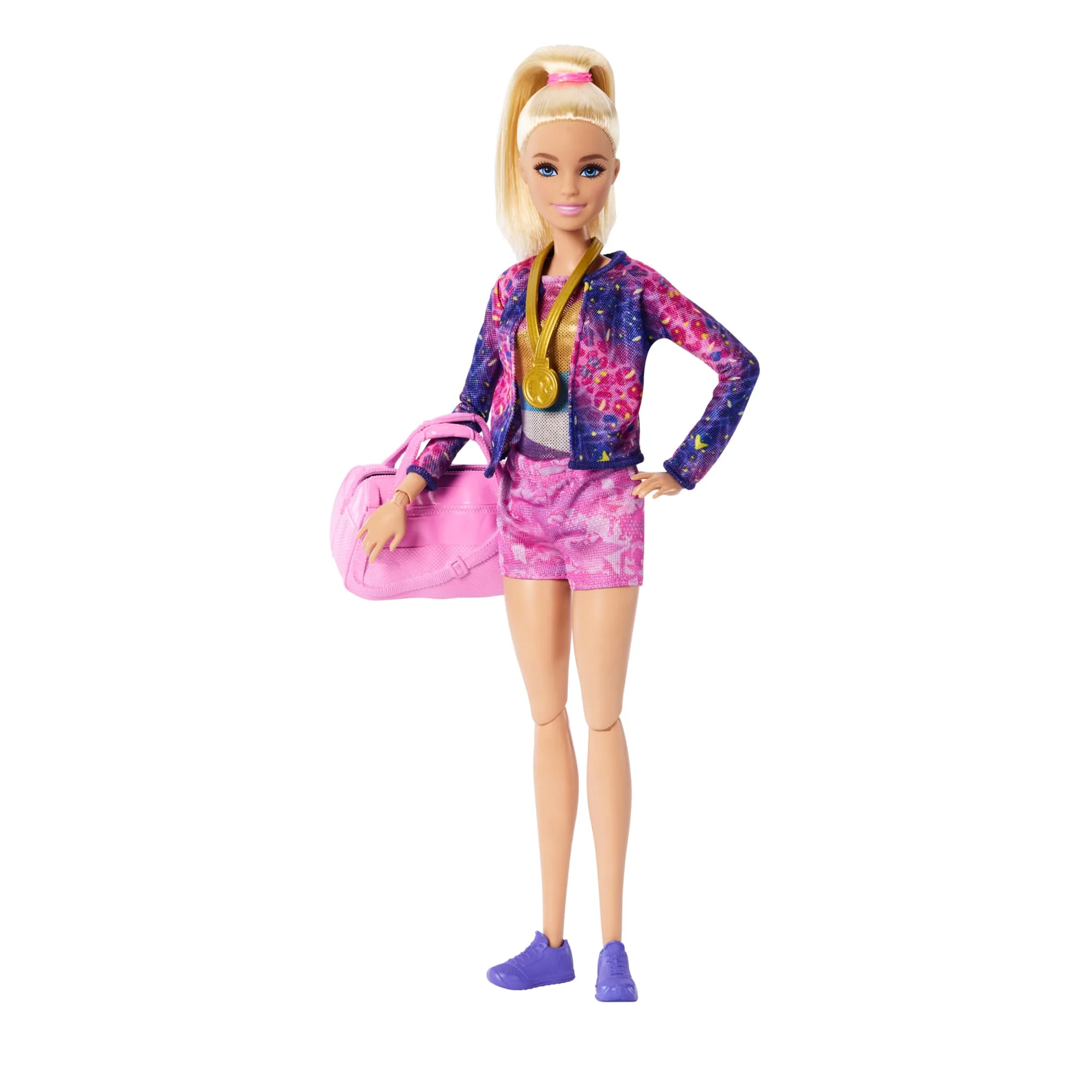 Barbie Turnen Speelset Met Blonde Modepop, Evenwichtsbalk, 10+ Accessoires En Saltofunctie - Image 4