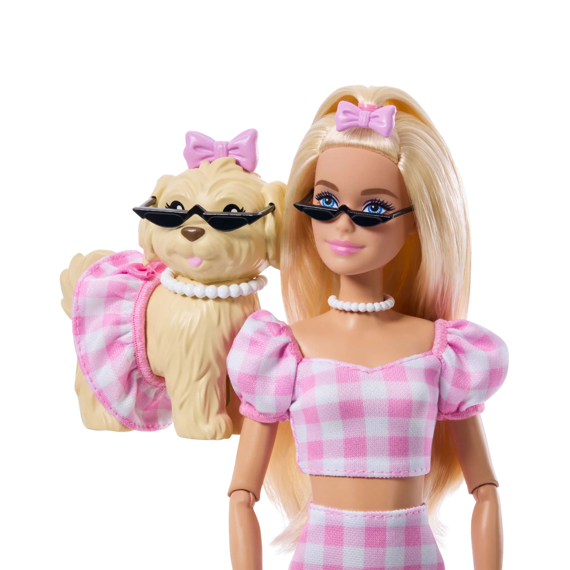 Barbie Twinning Looks Fashion Doll With Pet Dog, Matching Pink Clothes & Accessories, Blonde - Image 3