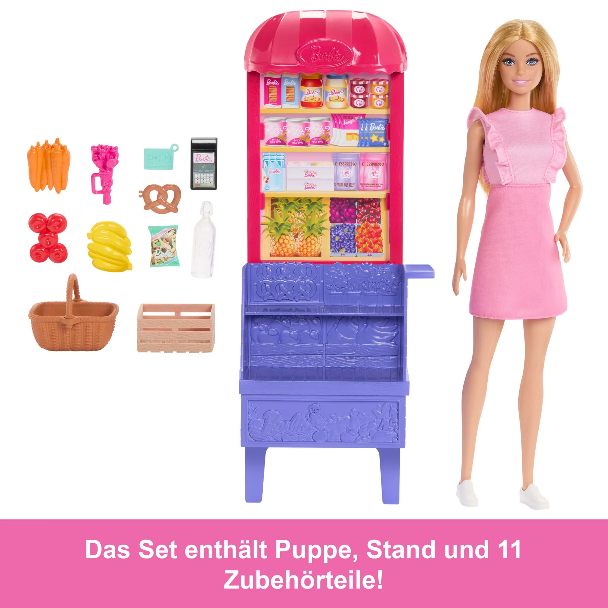 Barbie Und Teresa Rezept Für Freundschaft Malibu Auf Dem Markt Puppen- Und Spielset Mit 11 Zubehörteilen - Image 5