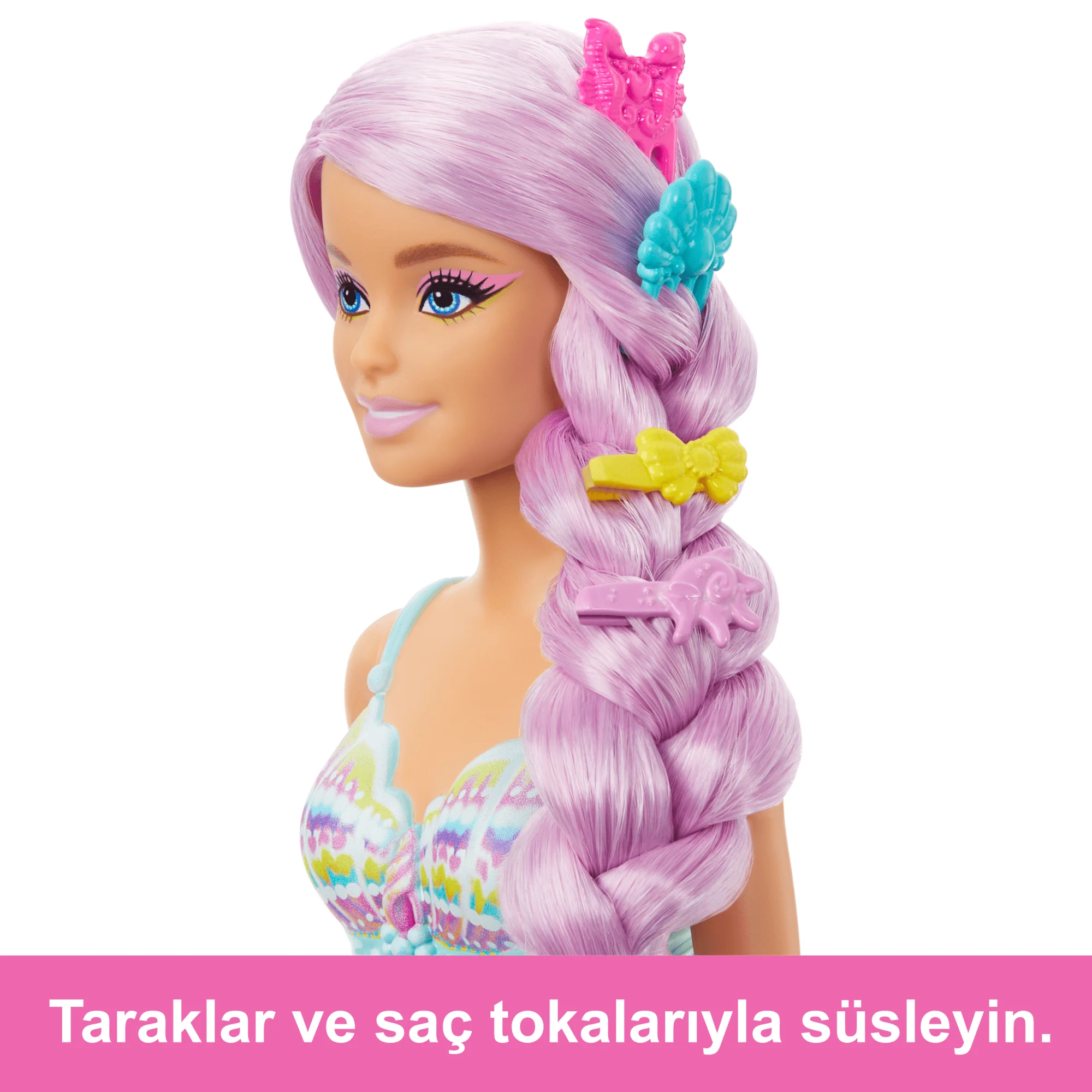 17 Cm Uzunluğunda Renkli Saçlı Deniz Kızı Barbie Ile Saç Şekillendirme Oyunlarına Uygun Aksesuarlar - Image 3