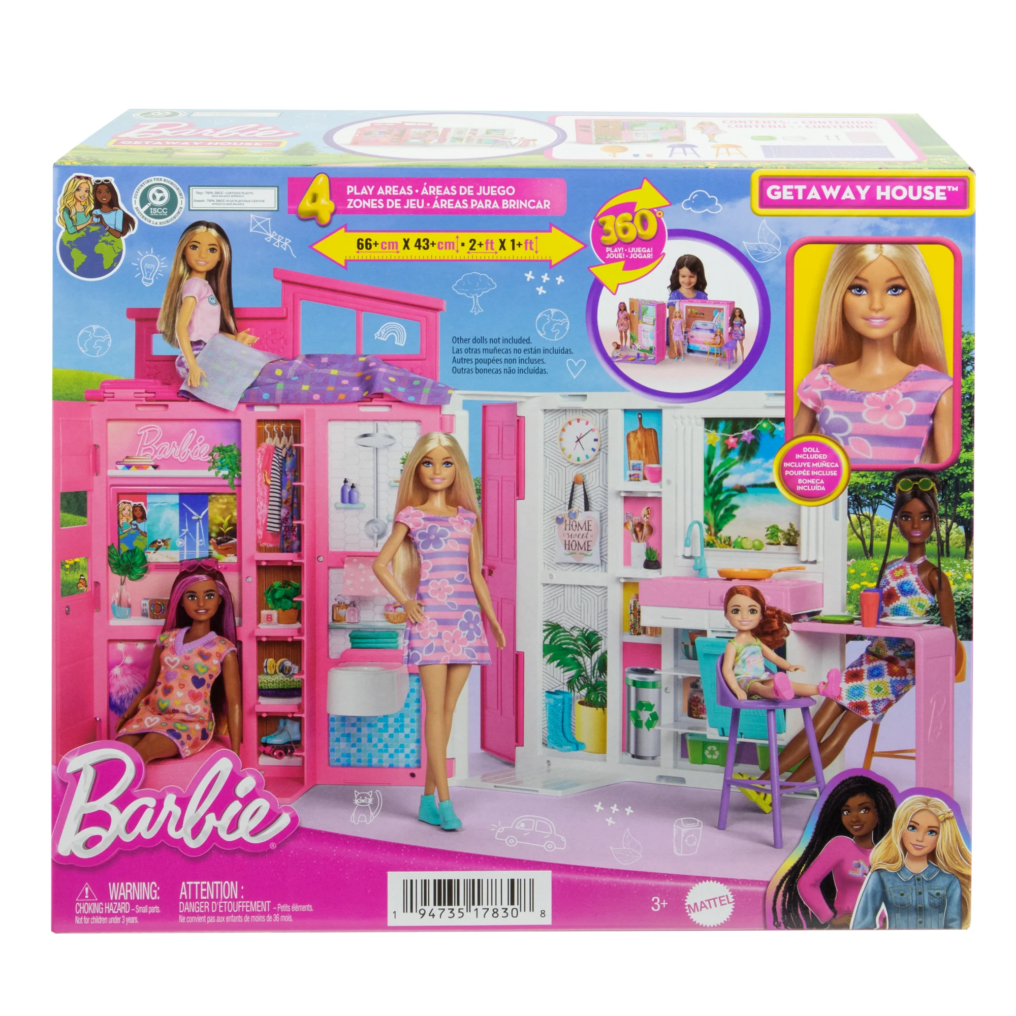 Barbie Vakantiehuis Met Barbie Pop, 4 Speelplekken En 11 Accessoires - Image 6