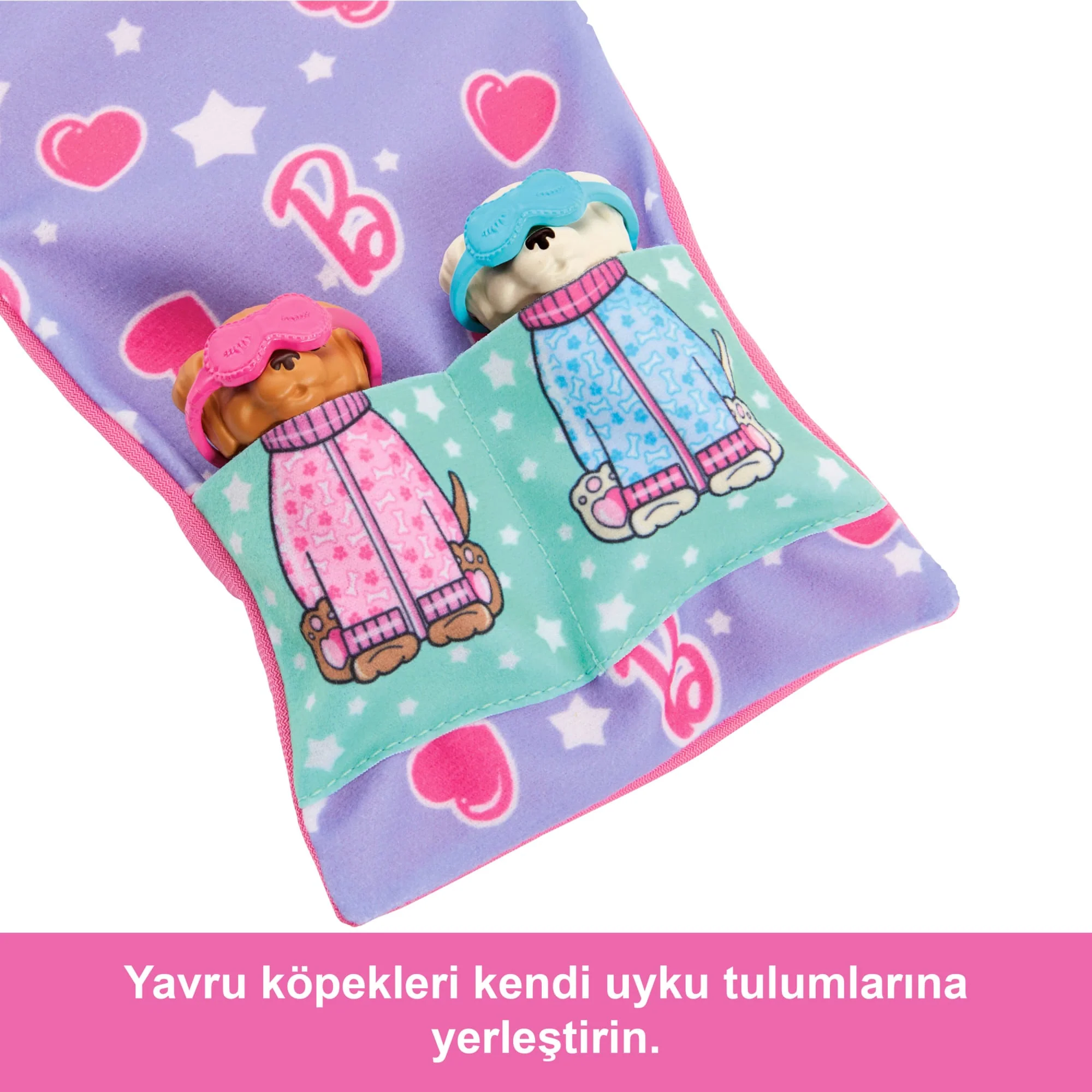 Barbie Ve Köpekçikleri Pijama Partisi Oyun Seti, 2 Oyuncak Köpek Figürü, 10'Dan Fazla Aksesuar Ve Renk Değişimi - Image 3