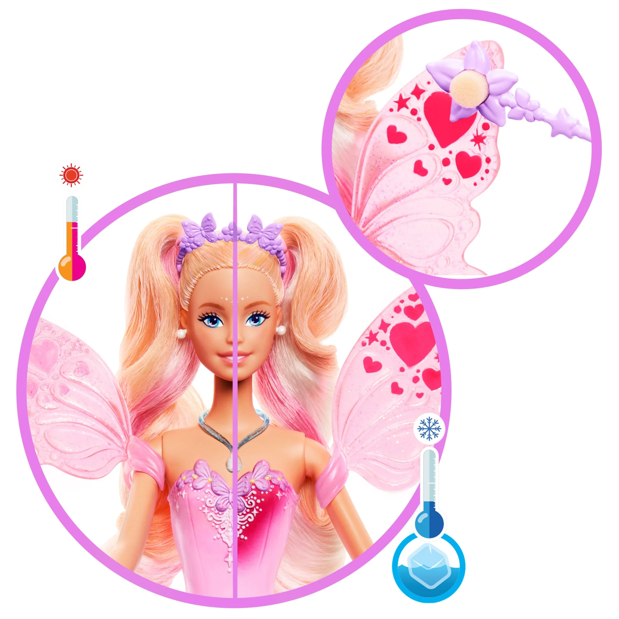 Barbie Wróżka Zmiana koloru Lalka Zestaw Zabawka 3+ - Image 3