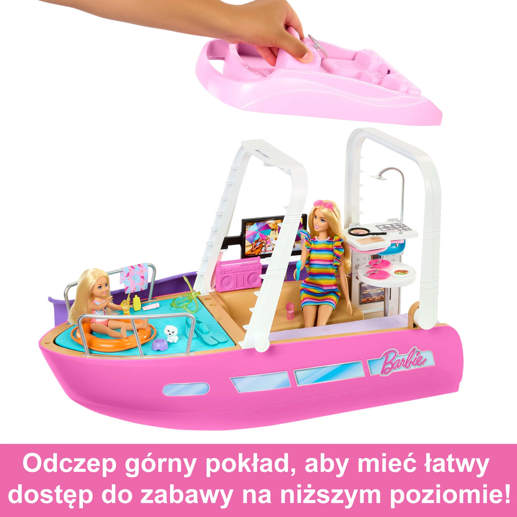 Barbie Wymarzona łódka Dream Boat Zestaw z łódką, basenem, zjeżdżalnią i akcesoriami - Image 3
