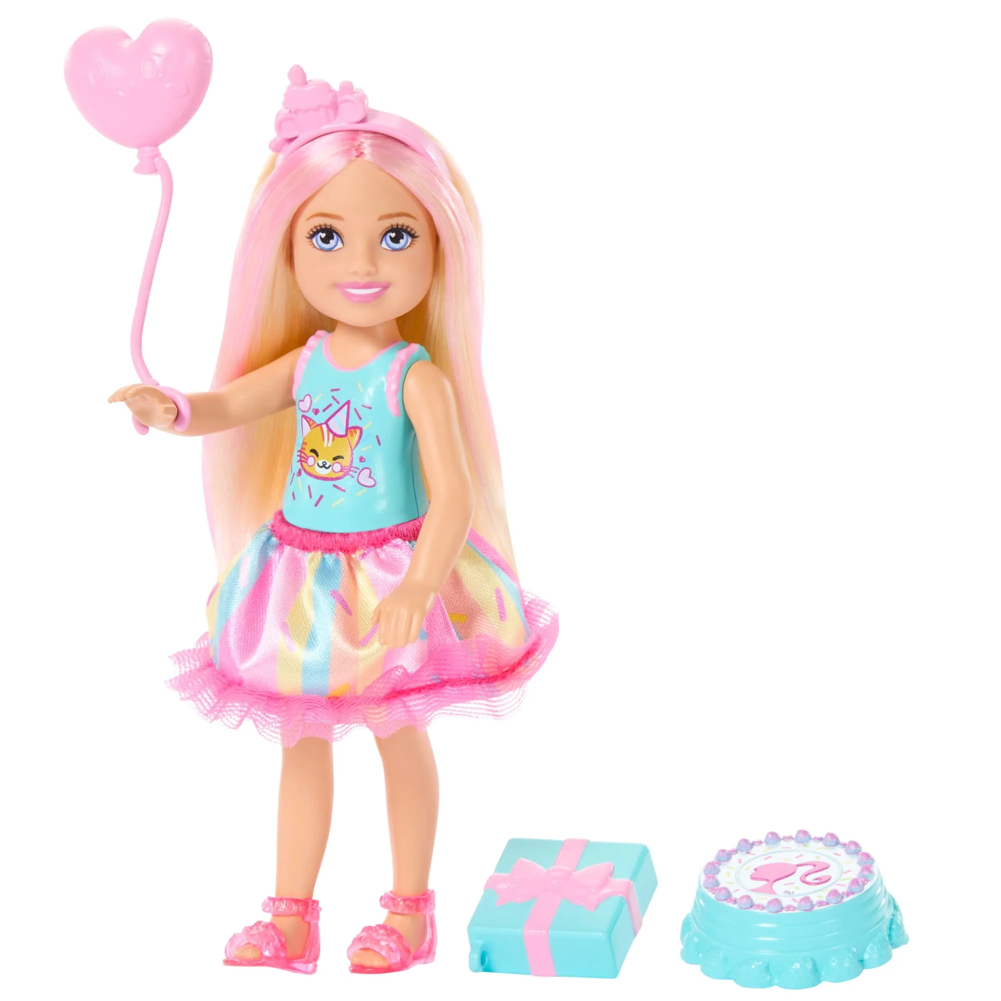 Sarı Saçlarında Pembeler Olan Küçük Barbie Club Chelsea Bebek Ve Parti Aksesuarları - Image 2