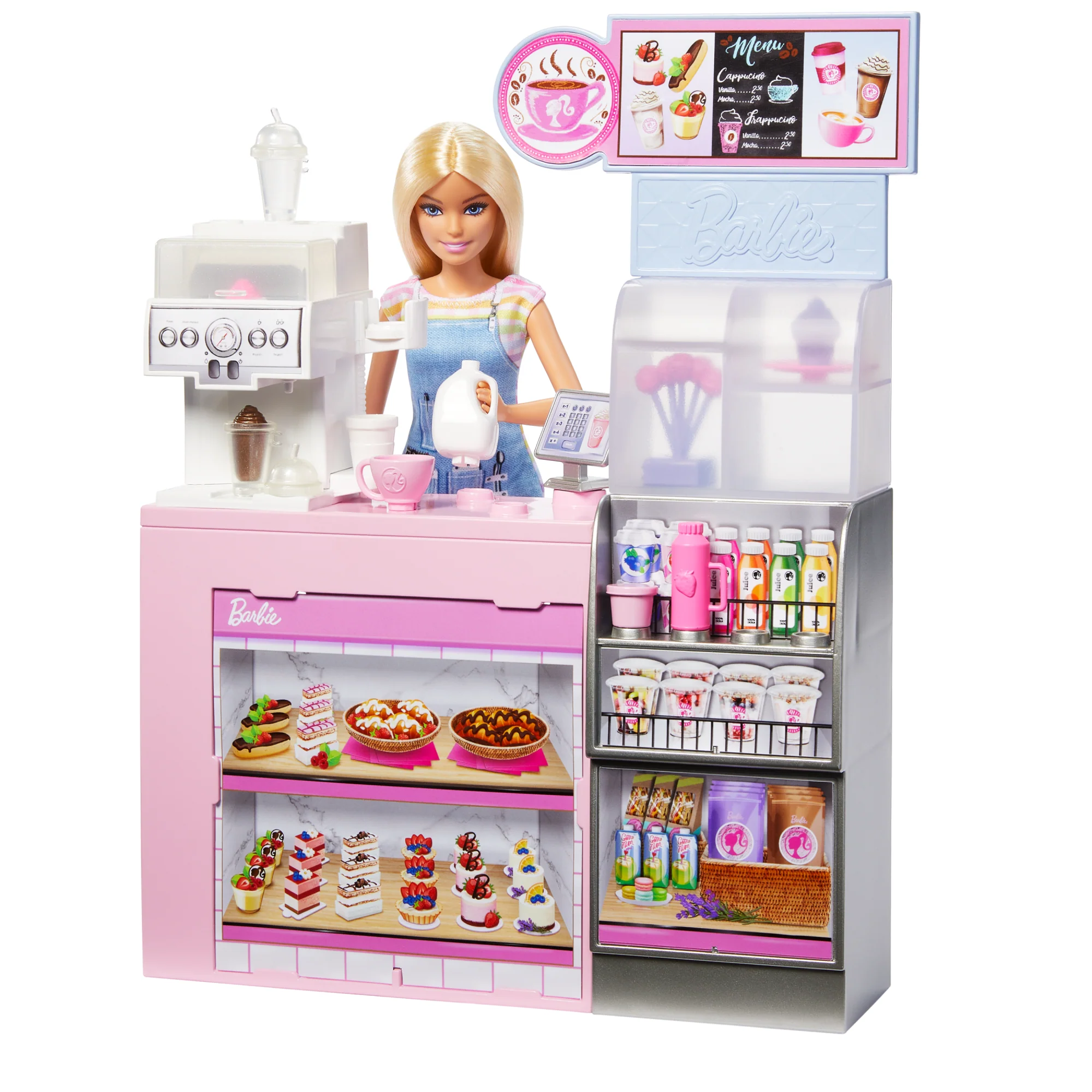 Barbie'nin Kahve Dükkanı Oyun Seti Sarışın Barista Barbie, Kahve Makinesi Ve 10'Dan Fazla Aksesuar - Image 3