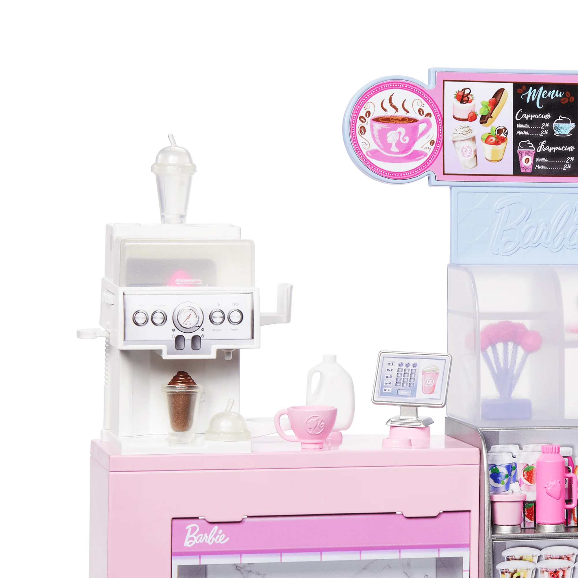 Barbie'nin Kahve Dükkanı Oyun Seti Sarışın Barista Barbie, Kahve Makinesi Ve 10'Dan Fazla Aksesuar - Image 4