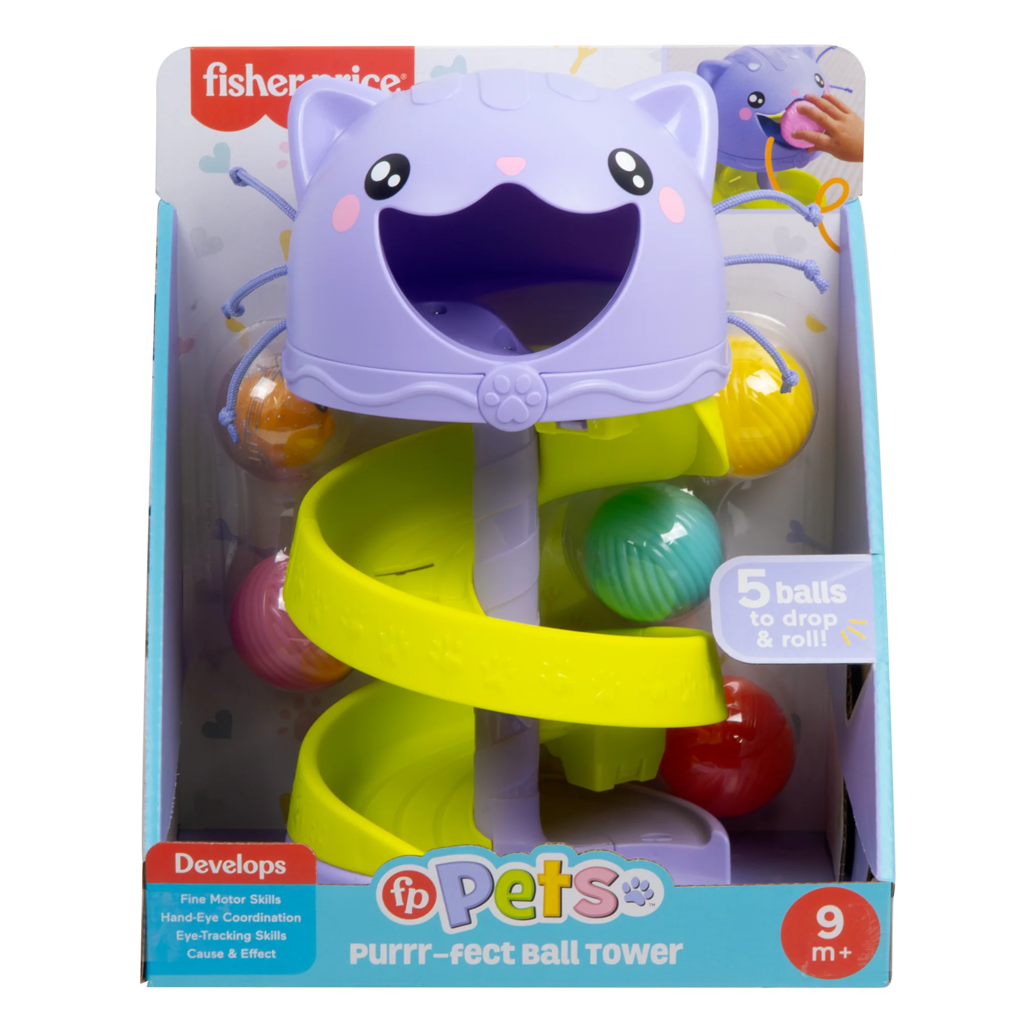 Bebekler Ve Yürüme Çağındaki Çocukların Gelişimine Yönelik Fisher-Price Fp Pets Sevimli Kedinin Top Kulesi - Image 6