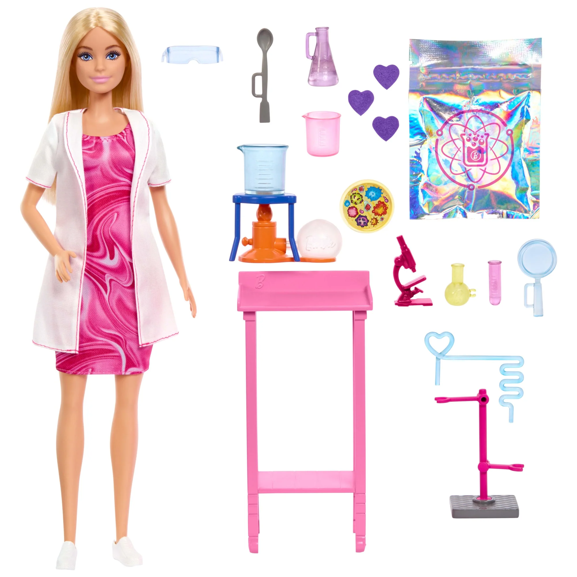 Bilim Uzmanı Barbie Ve Aksesuarları, Laboratuvar Masası Ve Renk Değiştiren Aksesuarlarıyla Sarışın Bebek - Image 3