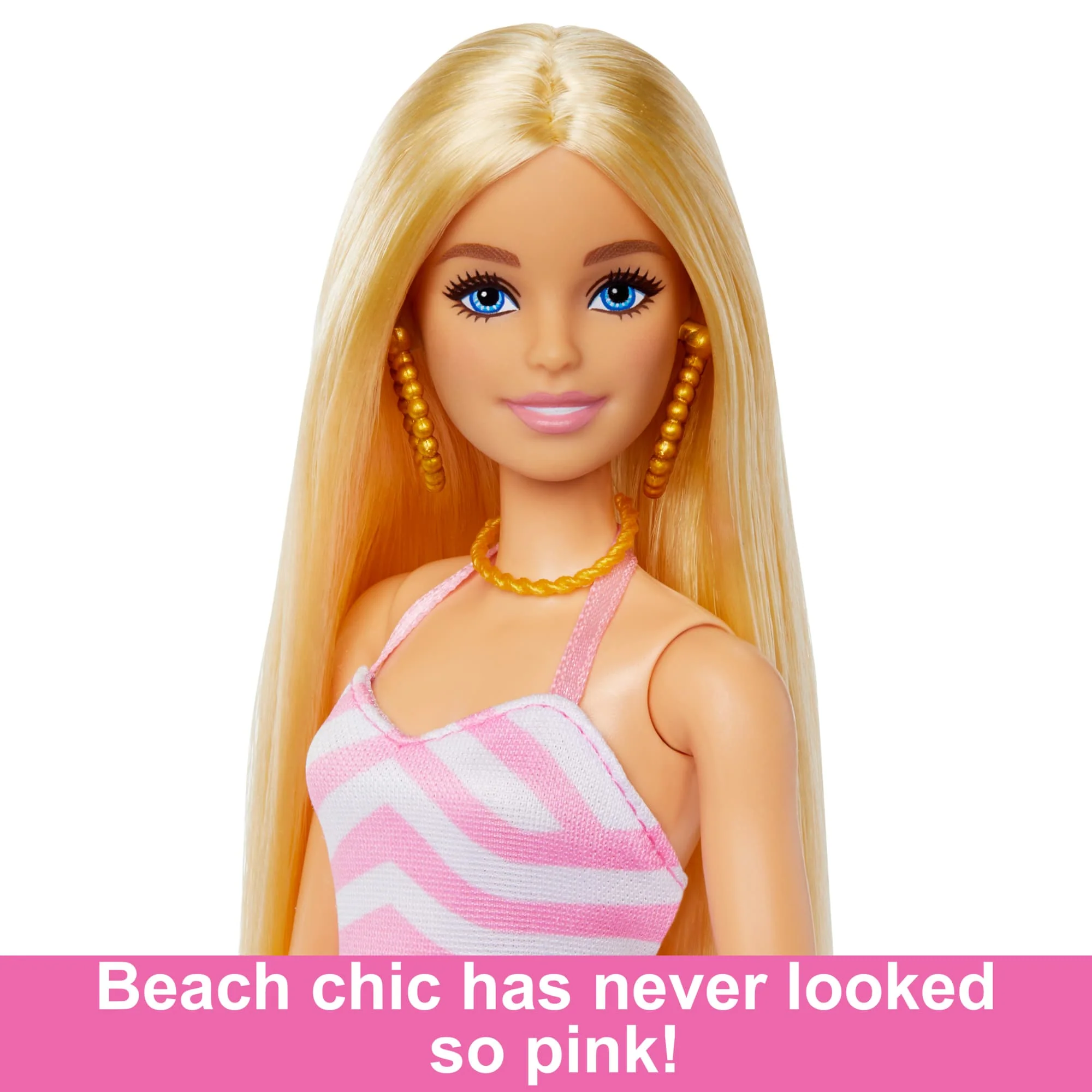 Blonde Barbie Doll With Swimsuit And Beach-Themed Accessories - Image 3