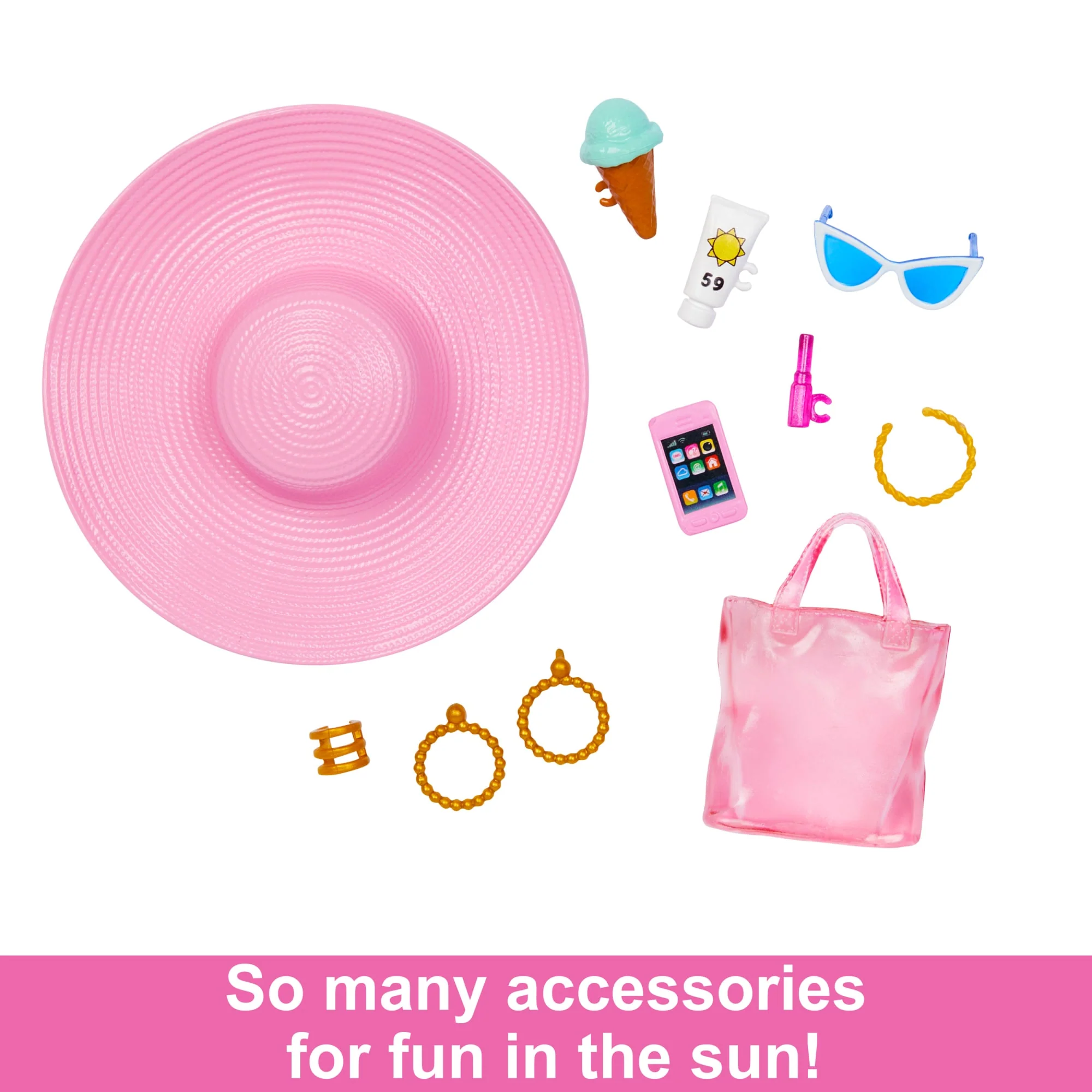 Blonde Barbie Doll With Swimsuit And Beach-Themed Accessories - Image 4