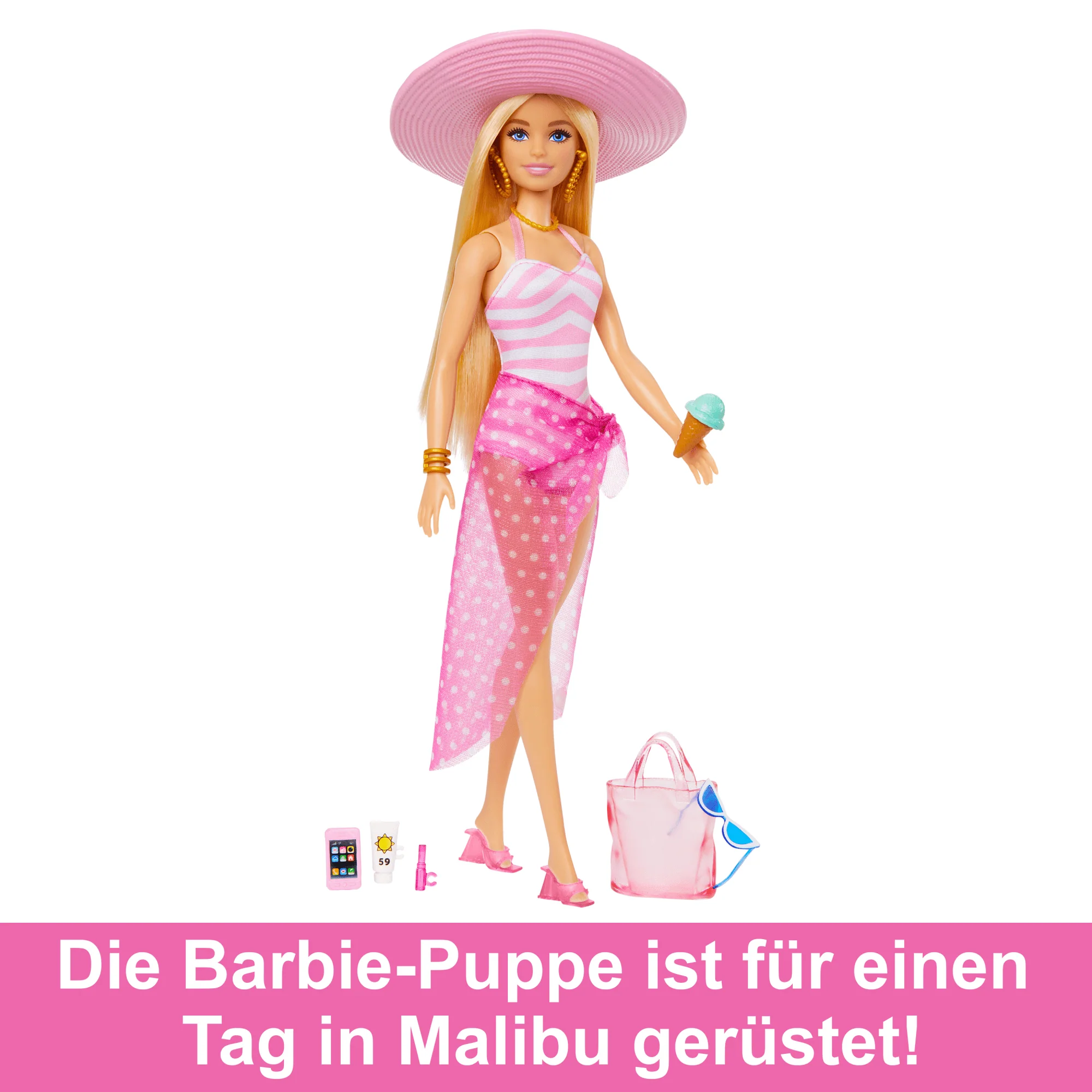 Blonde Barbie-Puppe Mit Badeanzug Und Strand-Accessoires - Image 5