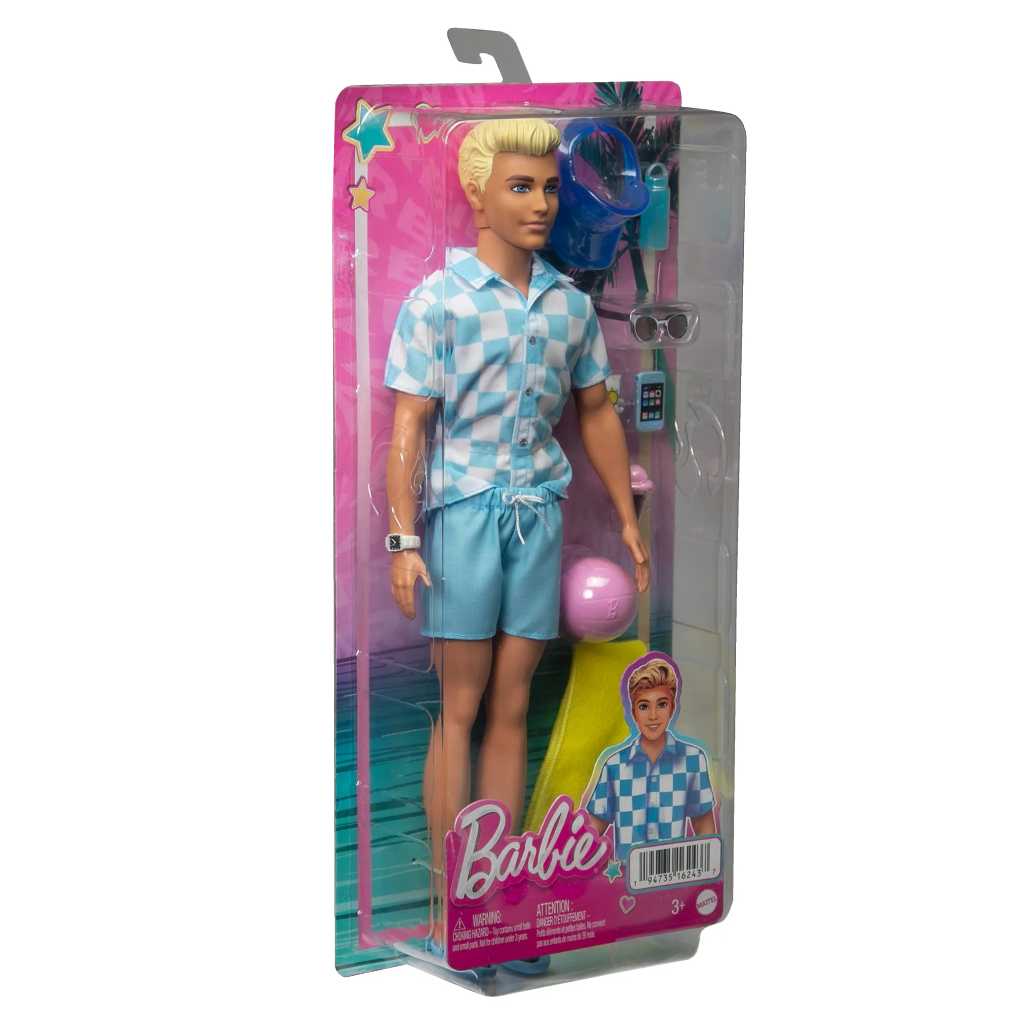 Blonde Ken Doll With Swim Trunks And Beach-Themed Accessories - Image 6