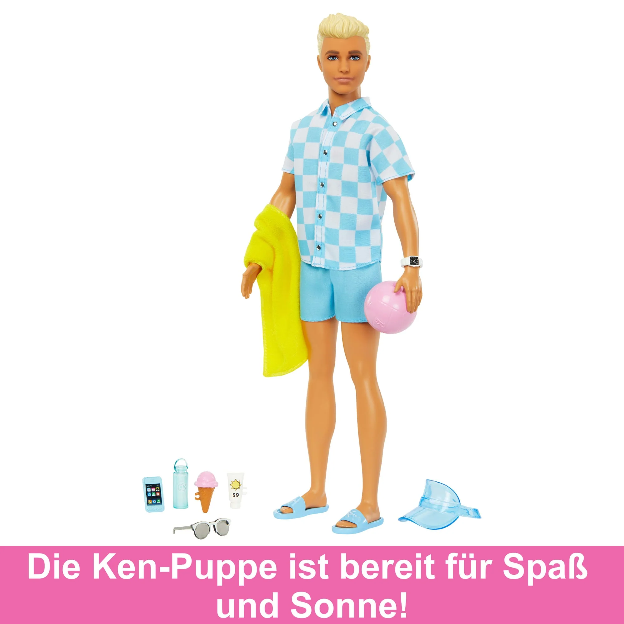 Blonde Ken-Puppe Mit Badehose Und Strand-Accessoires - Image 5