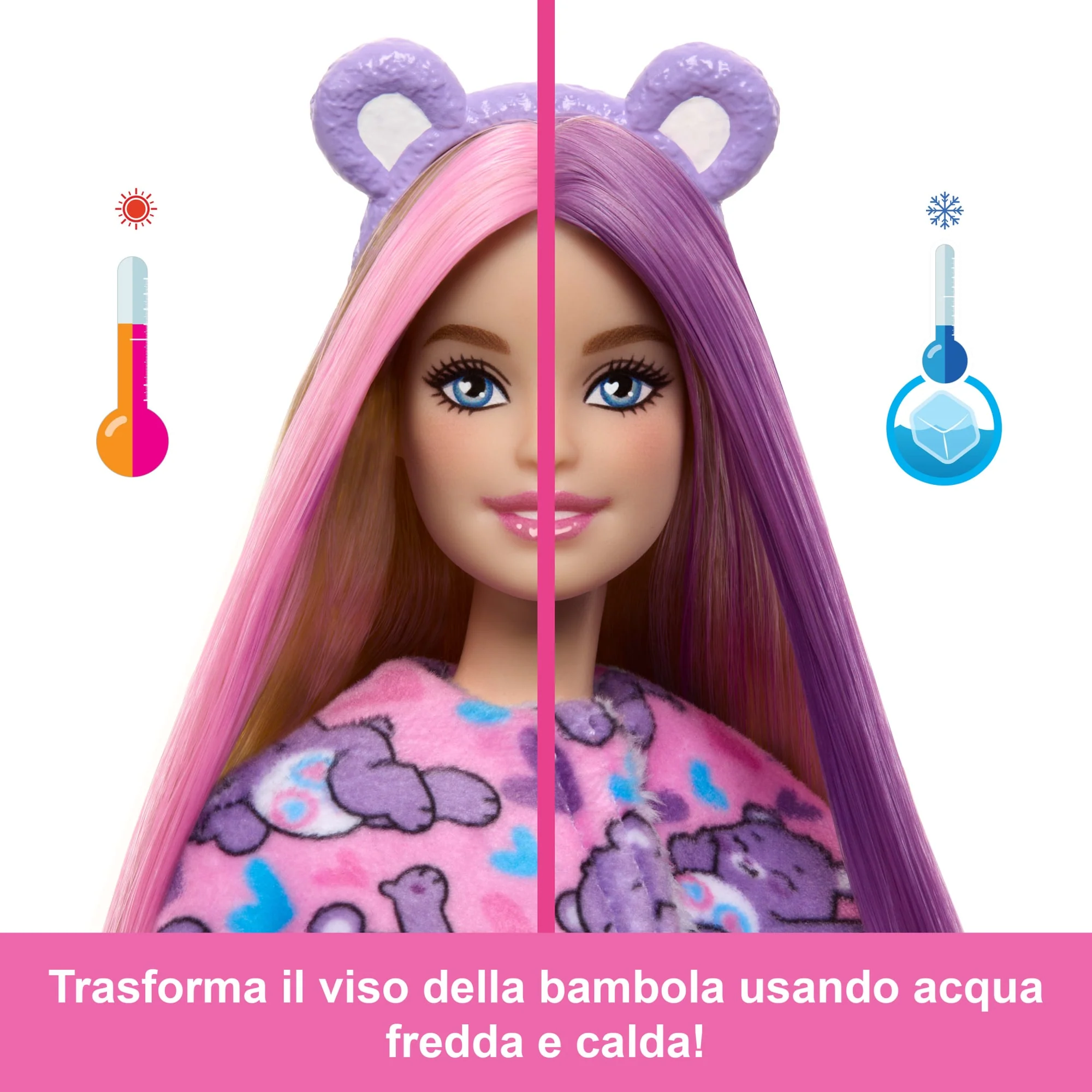 Bambola Barbie Cutie Reveal Serie Care Bears Con Accessori in Costume Di Peluche Share Bear, 10 Sorprese - Image 4