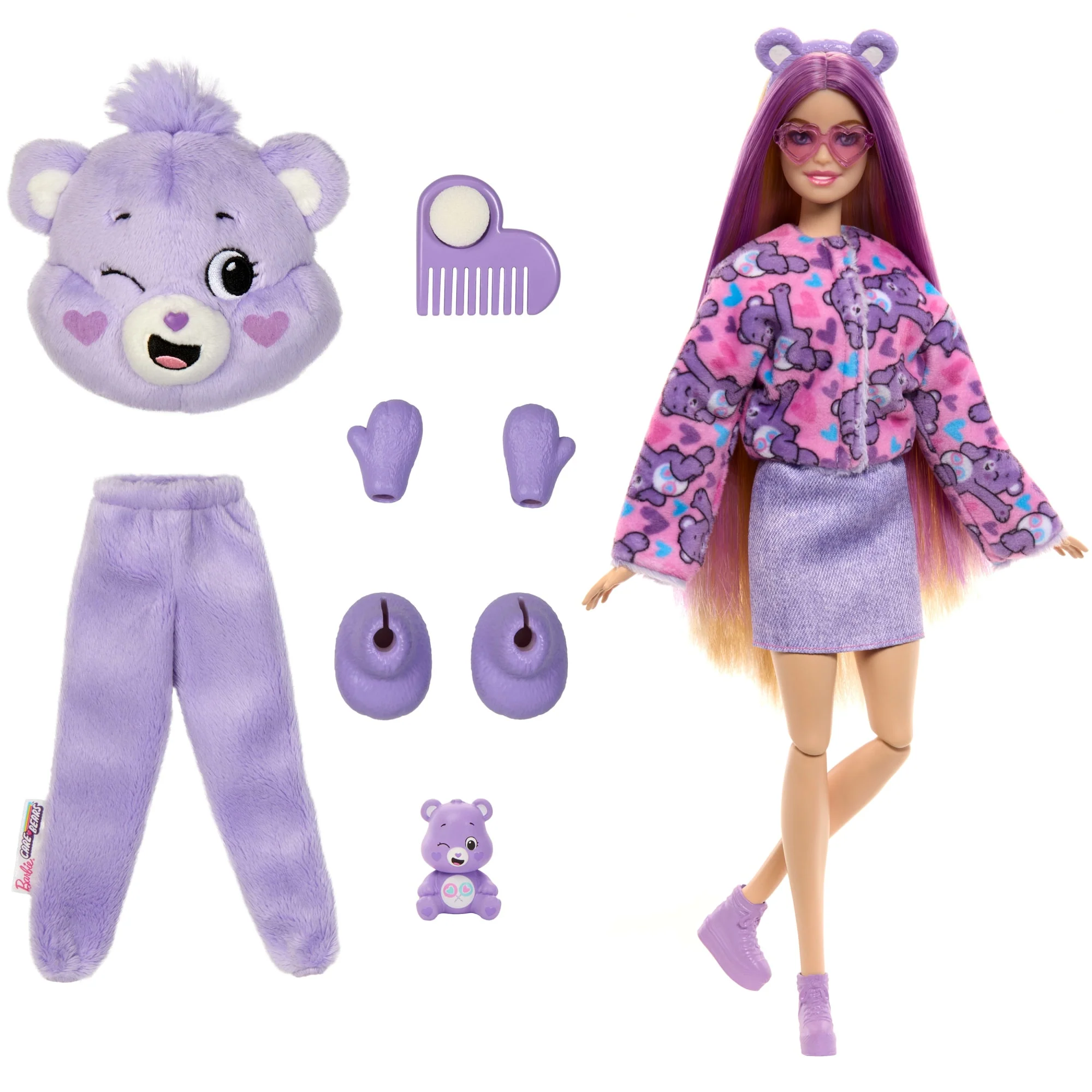 Bambola Barbie Cutie Reveal Serie Care Bears Con Accessori in Costume Di Peluche Share Bear, 10 Sorprese - Image 6