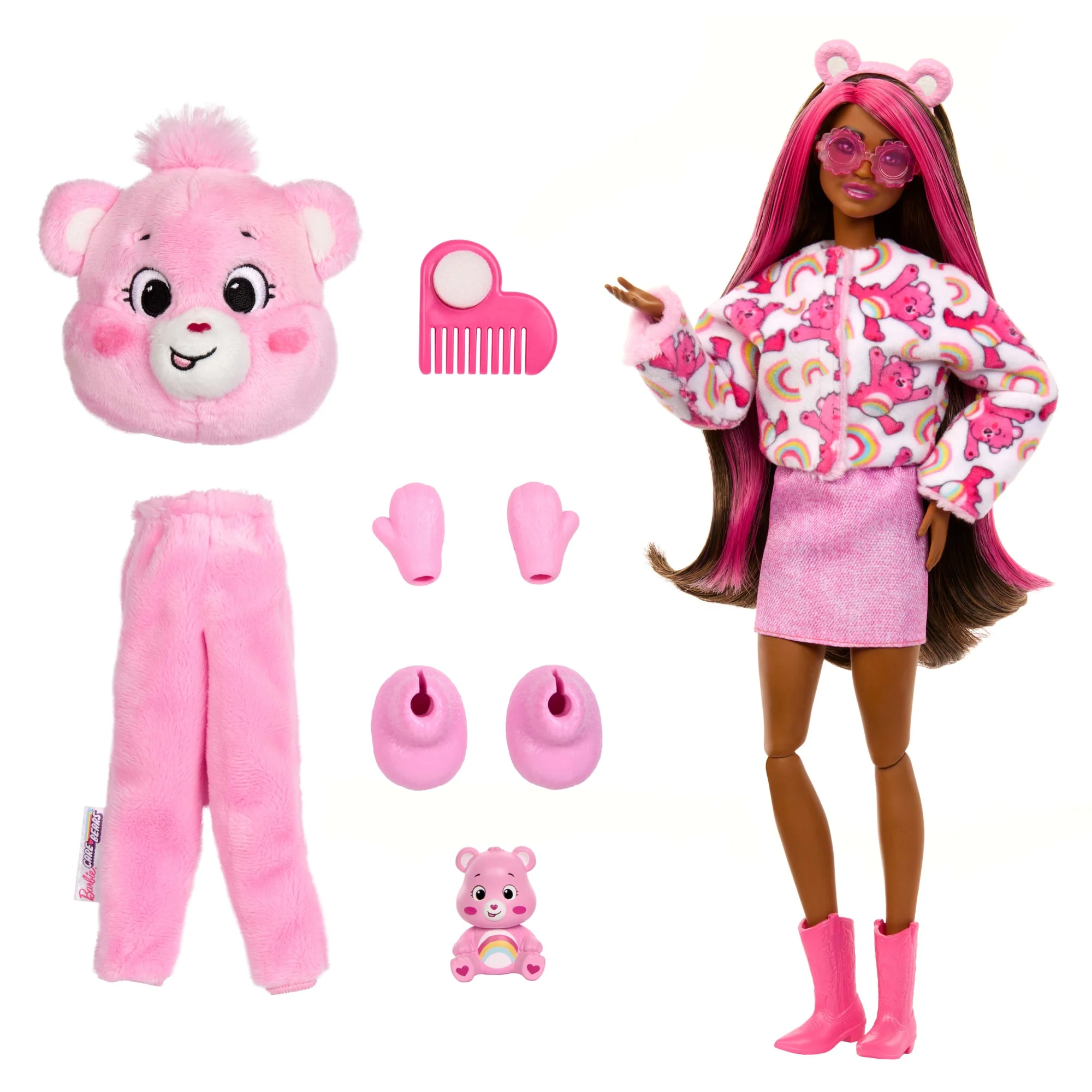 Bambola Barbie Cutie Reveal Serie Care Bears Con Accessori in Costume Di Peluche Di Cheer Bear, 10 Sorprese - Image 6
