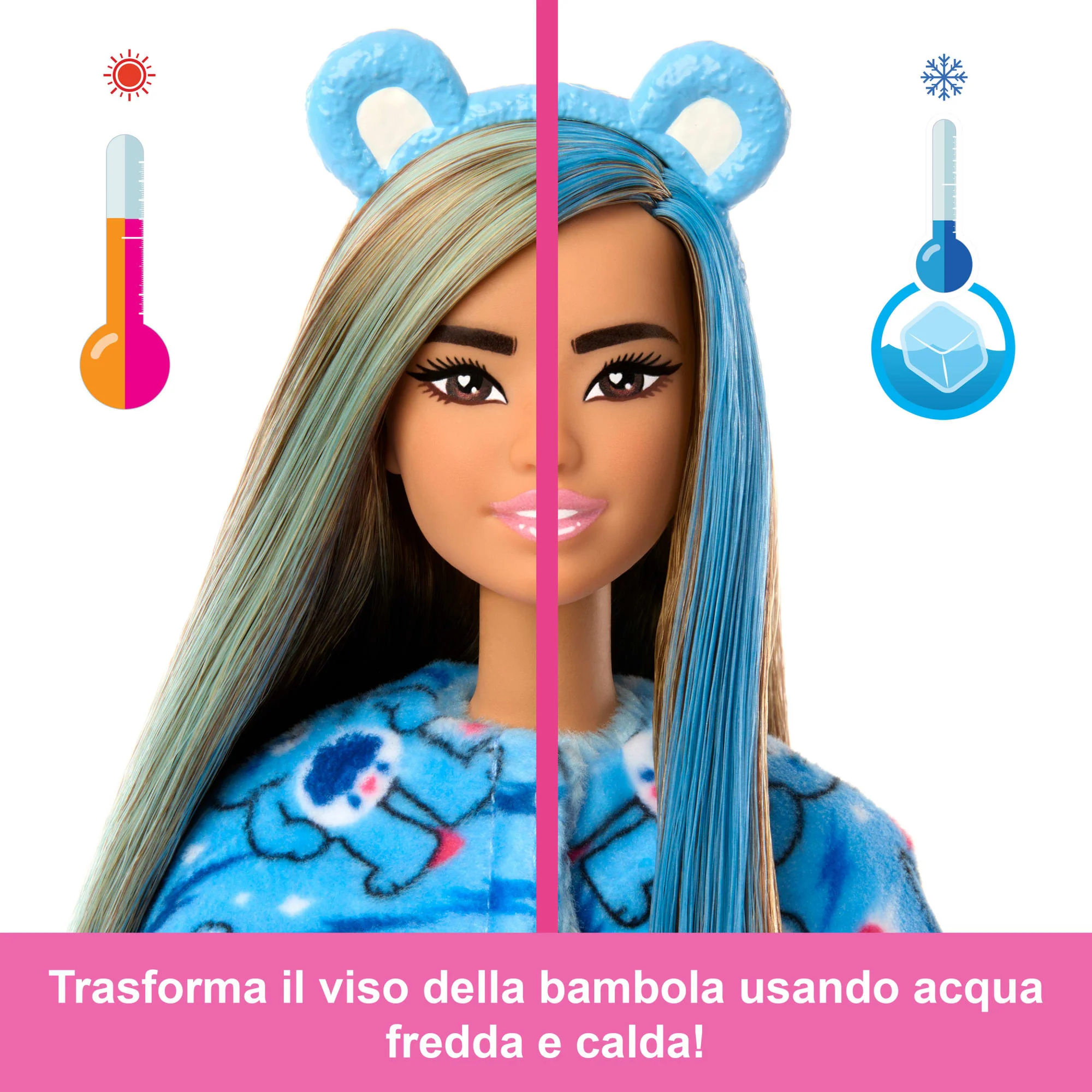 Bambola Barbie Cutie Reveal Serie Care Bears Con Accessori in Costume Di Peluche Di Grumpy Bear, 10 Sorprese - Image 4