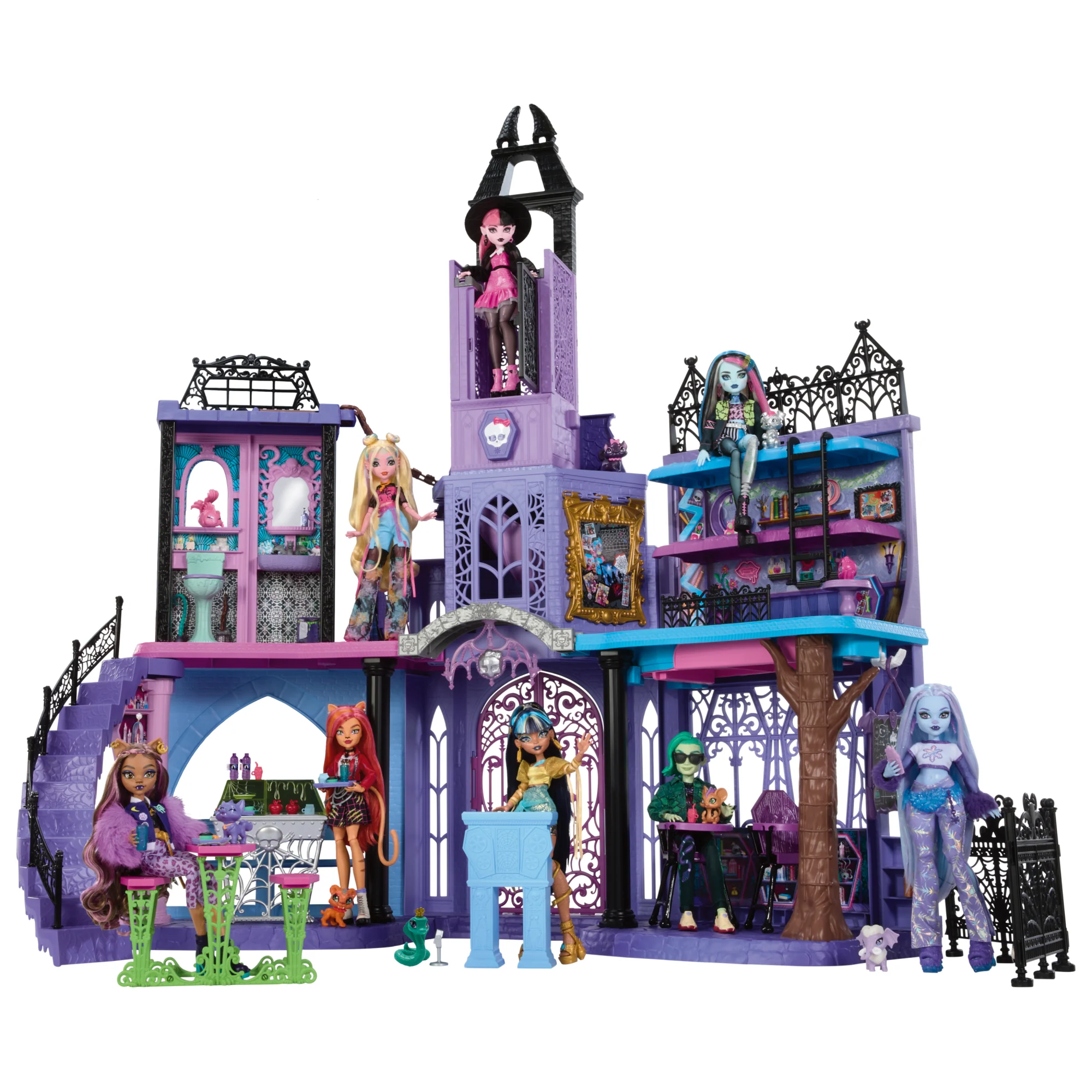 Casa De Muñecas Haunted High School De Monster High Con Más De 35 Piezas De Muebles Y Accesorios - Image 2