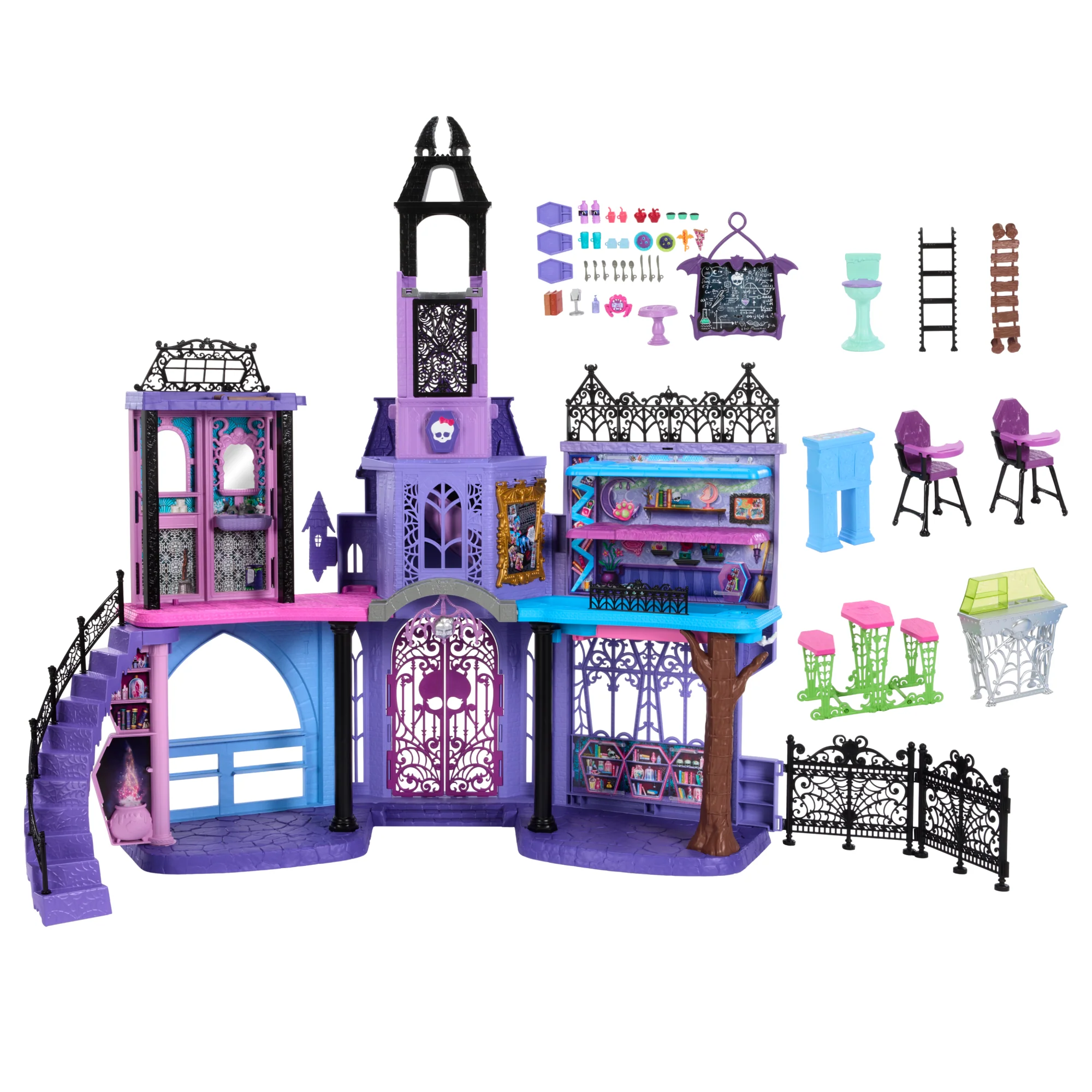 Casa De Muñecas Haunted High School De Monster High Con Más De 35 Piezas De Muebles Y Accesorios - Image 6