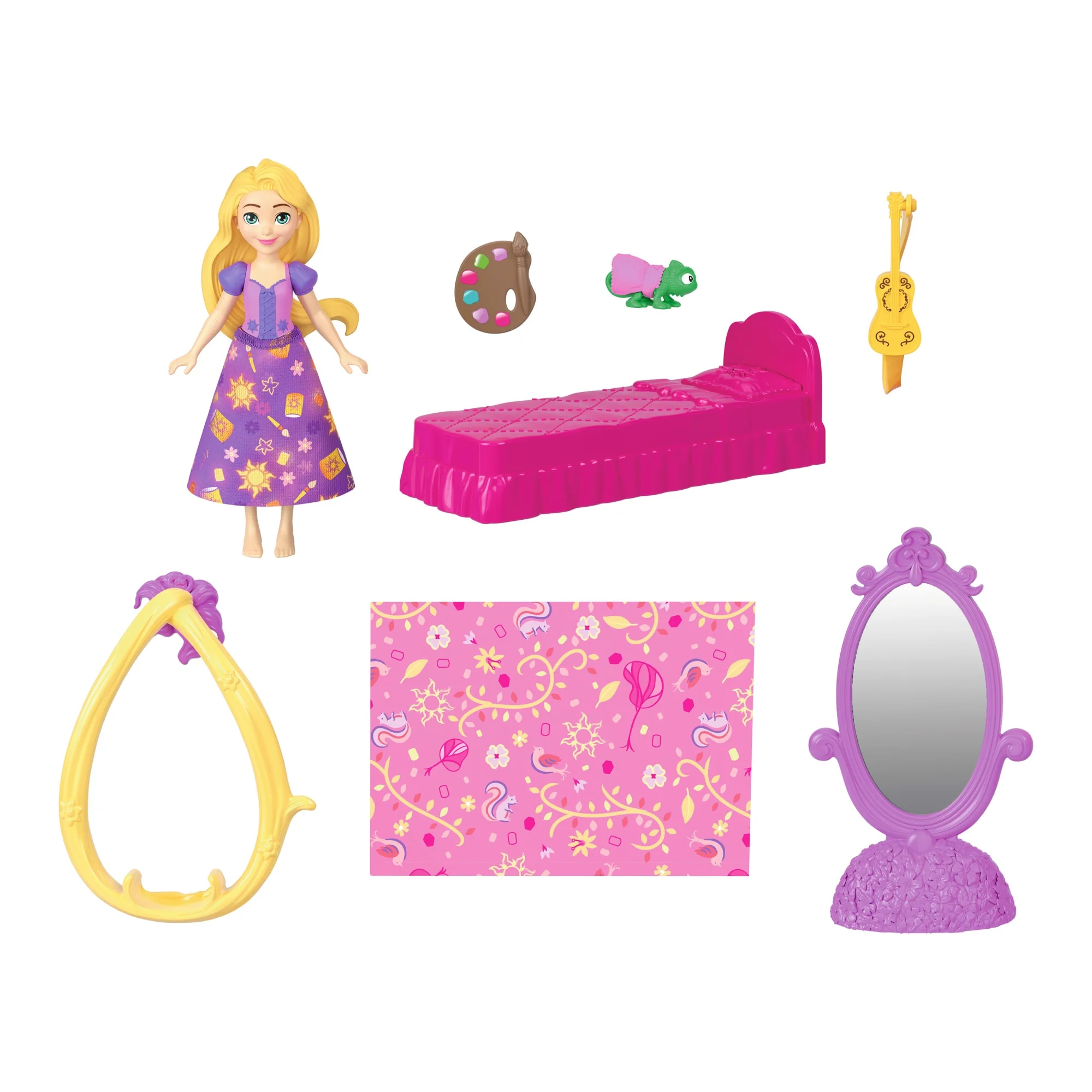 Casa De Muñecas Storytime Stackers De Rapunzel De Disney Princesas Con Muñeca Pequeña, Figura De Pascal Y Siete Accesorios - Image 6