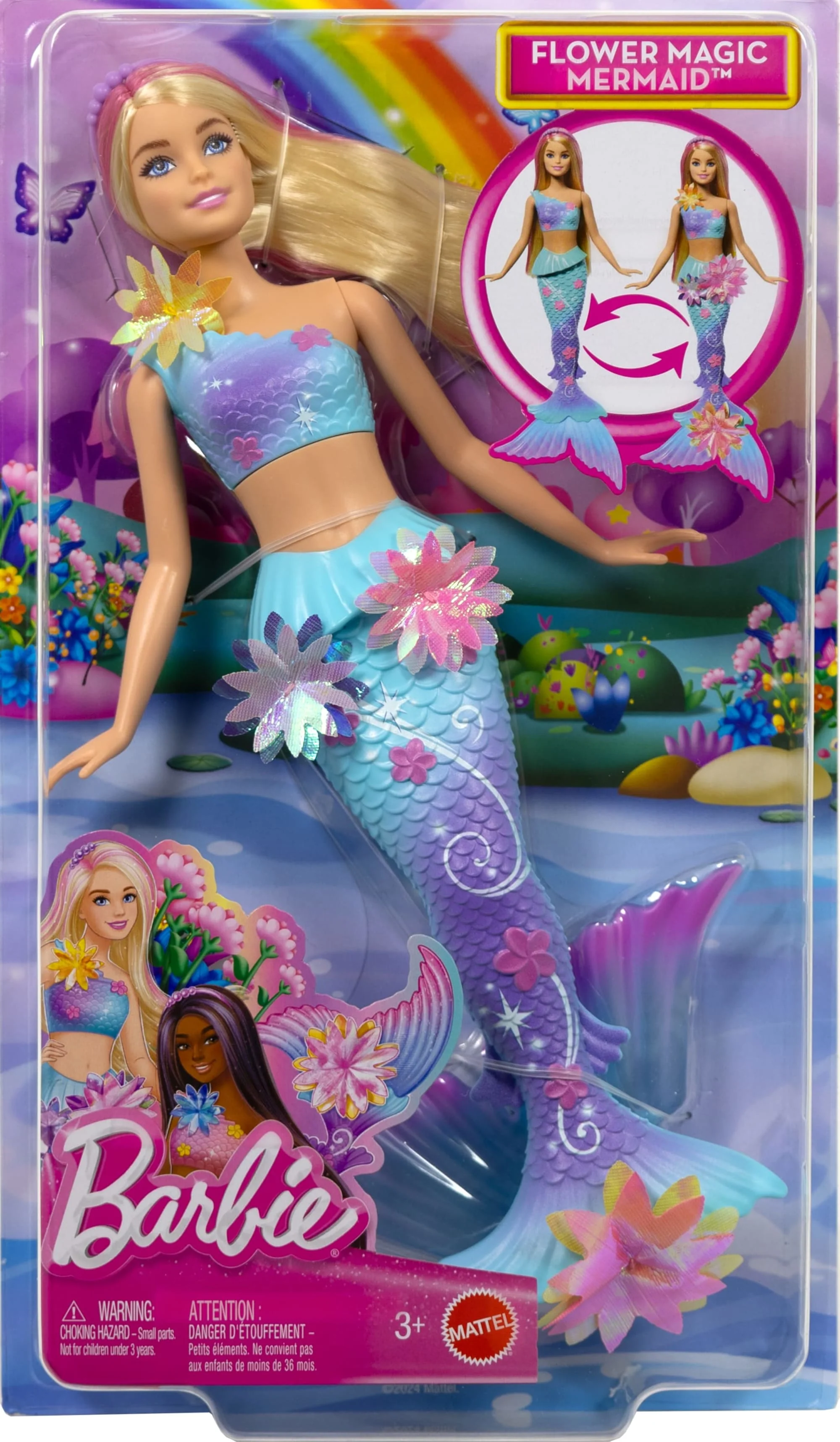 Κούκλα Γοργόνα Barbie Με Λειτουργία Λουλουδιών Που 'Ανθίζουν' & Στέκα Με Πέρλες - Image 6
