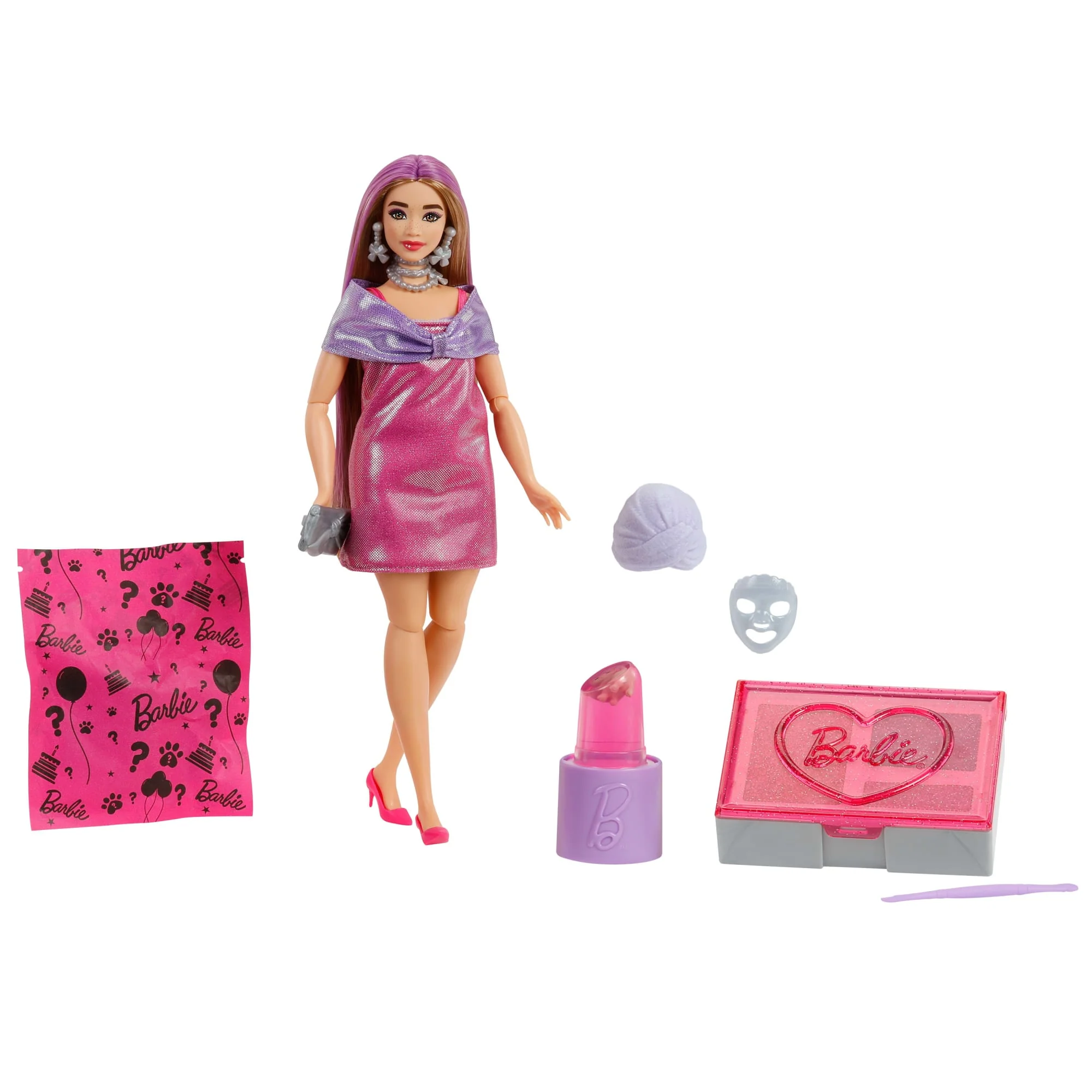 Barbie Party Unboxed Glam Party Series Pink Sparkle Κούκλα Και Αξεσουάρ Με 10 Εκπλήξεις