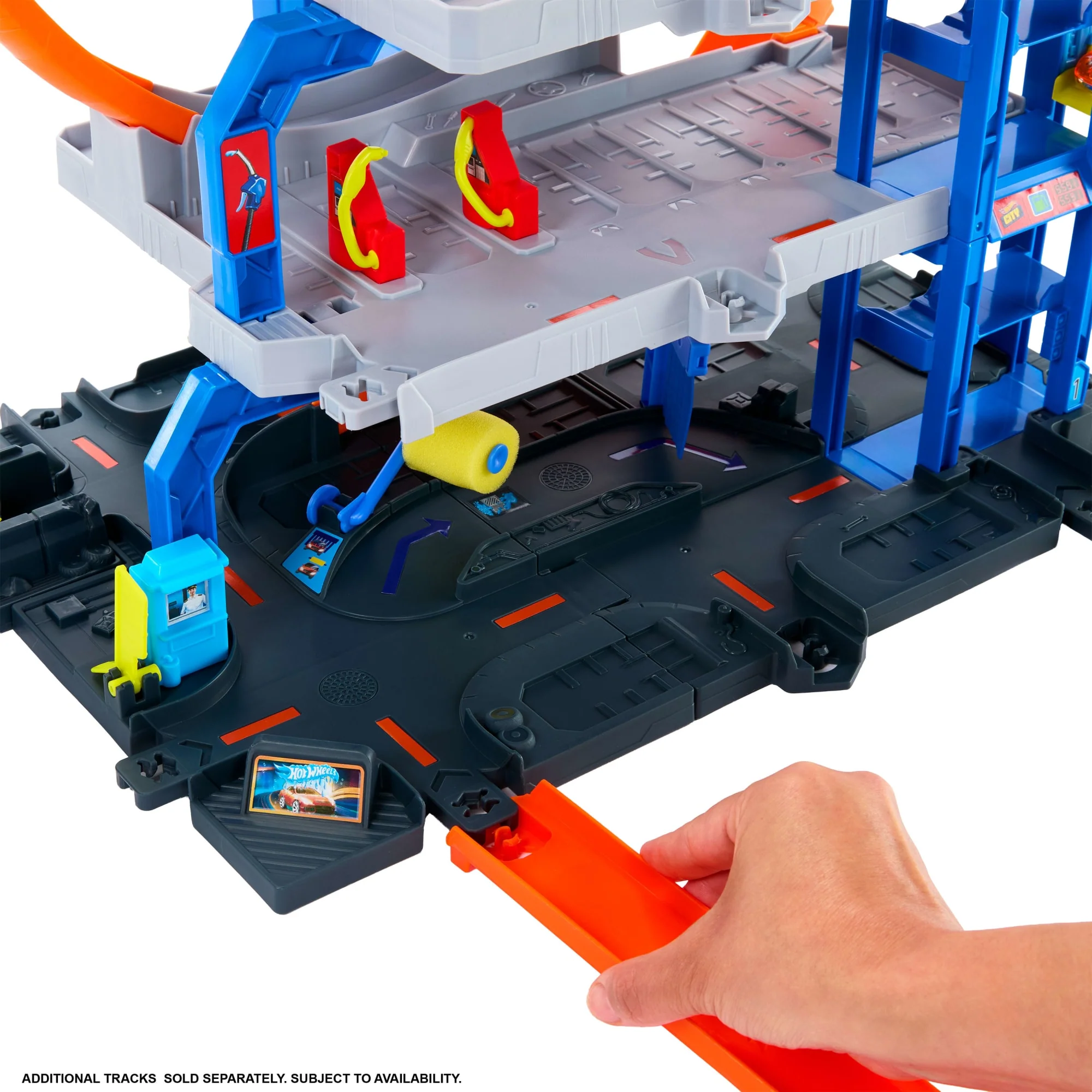 Σετ Παιχνιδιού Hot Wheels City MEGA Γκαράζ Με 1 Μεταλλικό Αυτοκινητάκι Και 1 Ελικόπτερο Κλίμακας 1:64 - Image 5