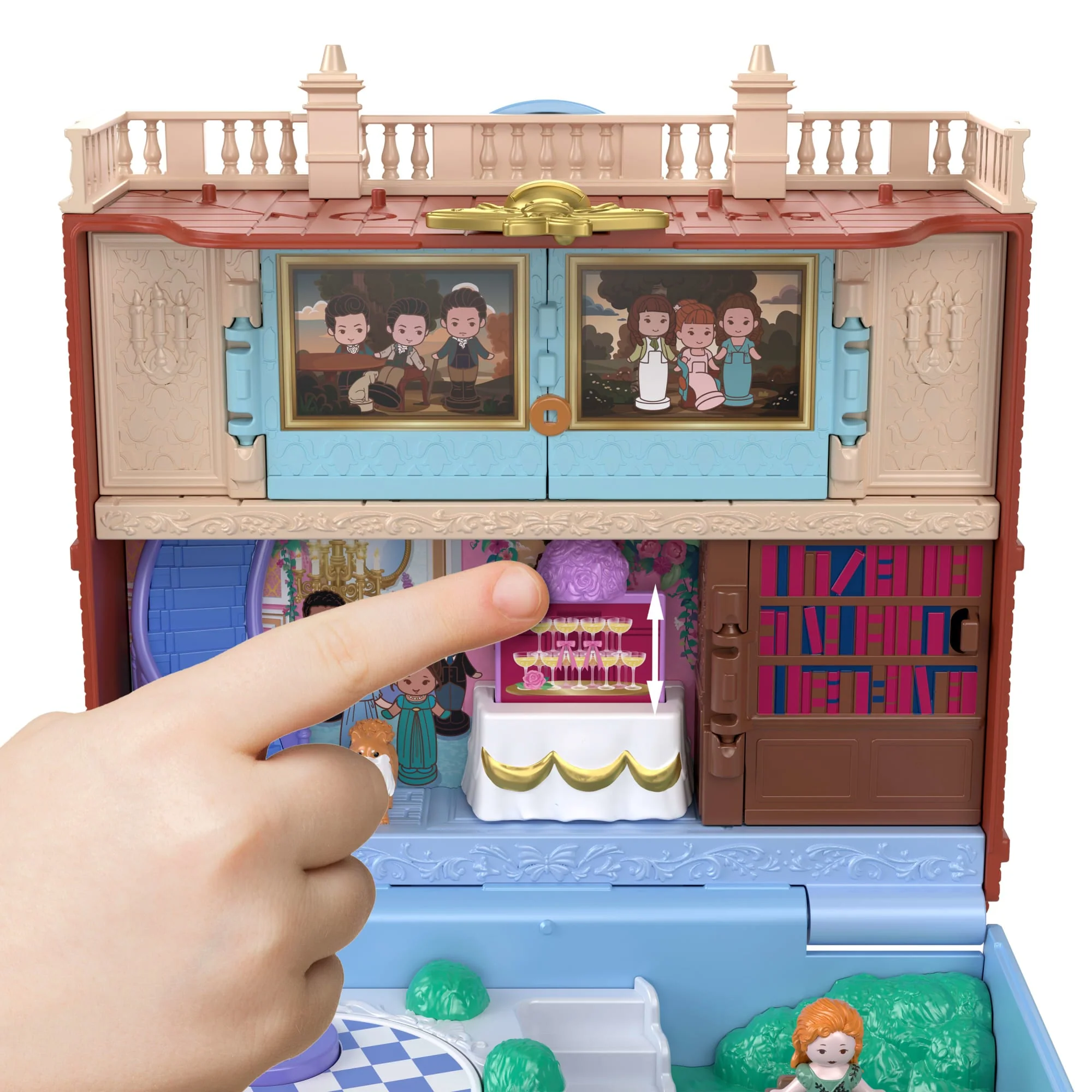 Micro Bambole E Playset Polly Pocket, Cofanetto Da Collezione Bridgerton Con 7 Accessori, Luoghi Iconici - Image 3