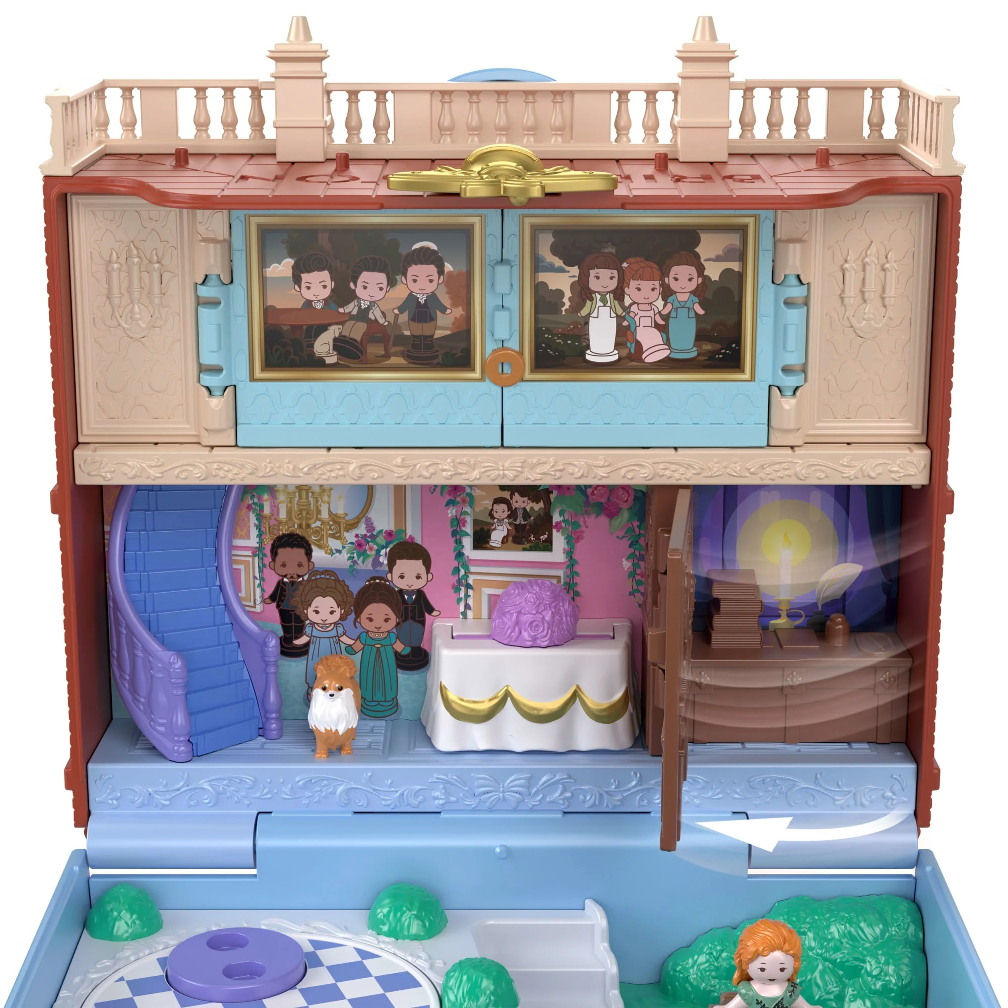 Micro Bambole E Playset Polly Pocket, Cofanetto Da Collezione Bridgerton Con 7 Accessori, Luoghi Iconici - Image 4