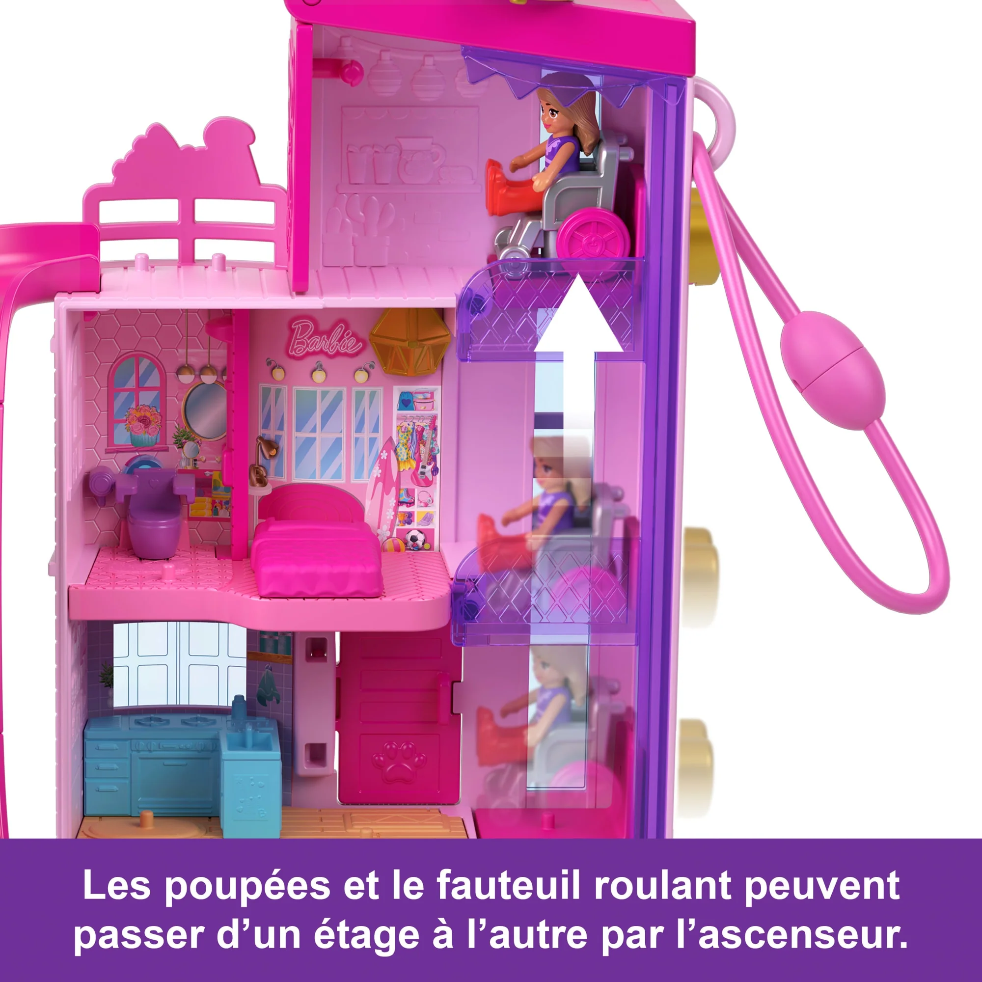 Polly Pocket-Maison De Rêve Barbie-Coffret Avec 3 Mini-Figurines - Image 4