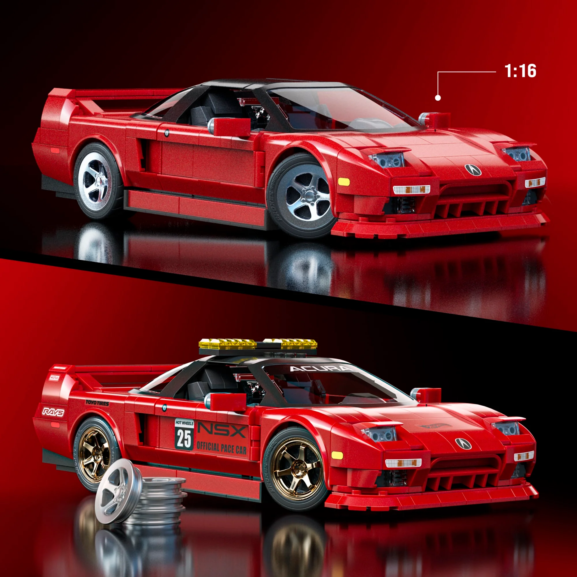 Conjunto De Construcción Del ’90Acura Nsx De Hot Wheels De Mattel Brick Shop (876Piezas) Para Coleccionistas - Image 2