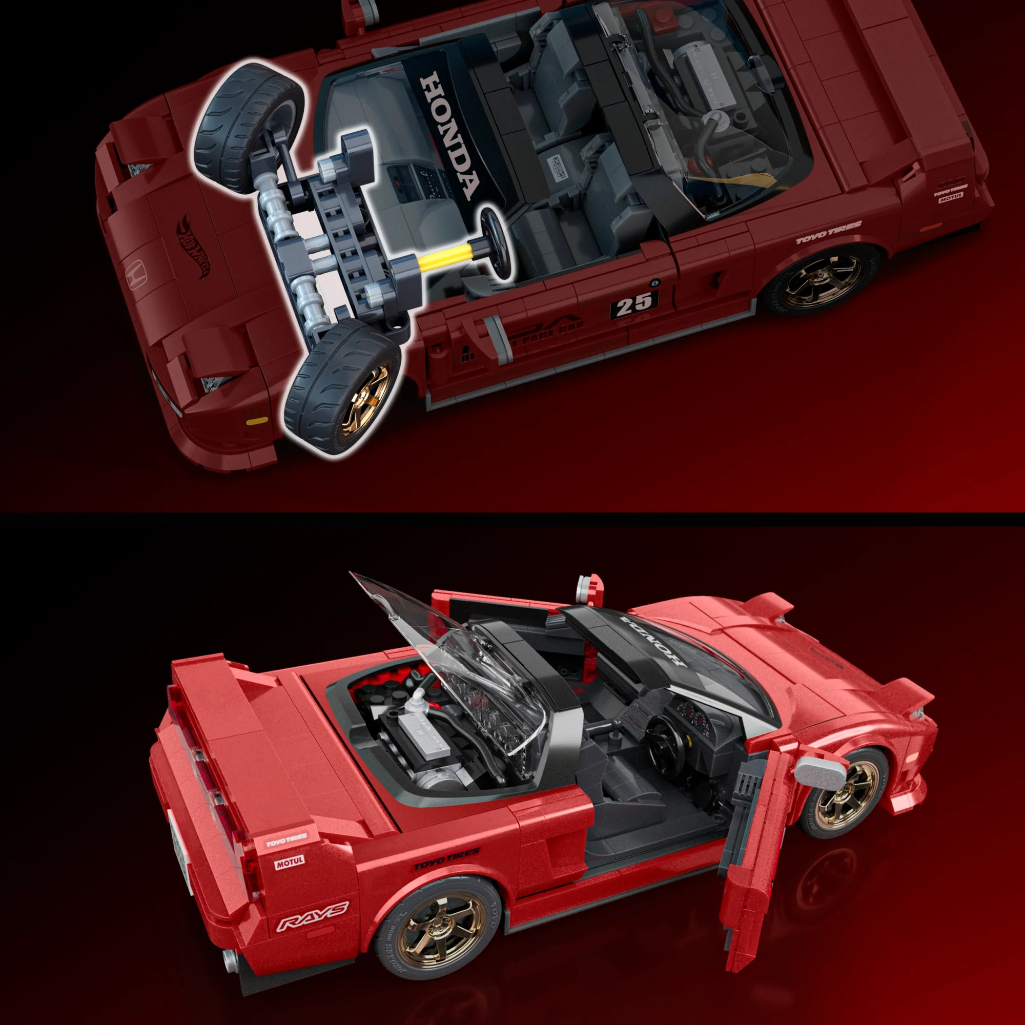 Conjunto De Construcción Del ’90Acura Nsx De Hot Wheels De Mattel Brick Shop (876Piezas) Para Coleccionistas - Image 5