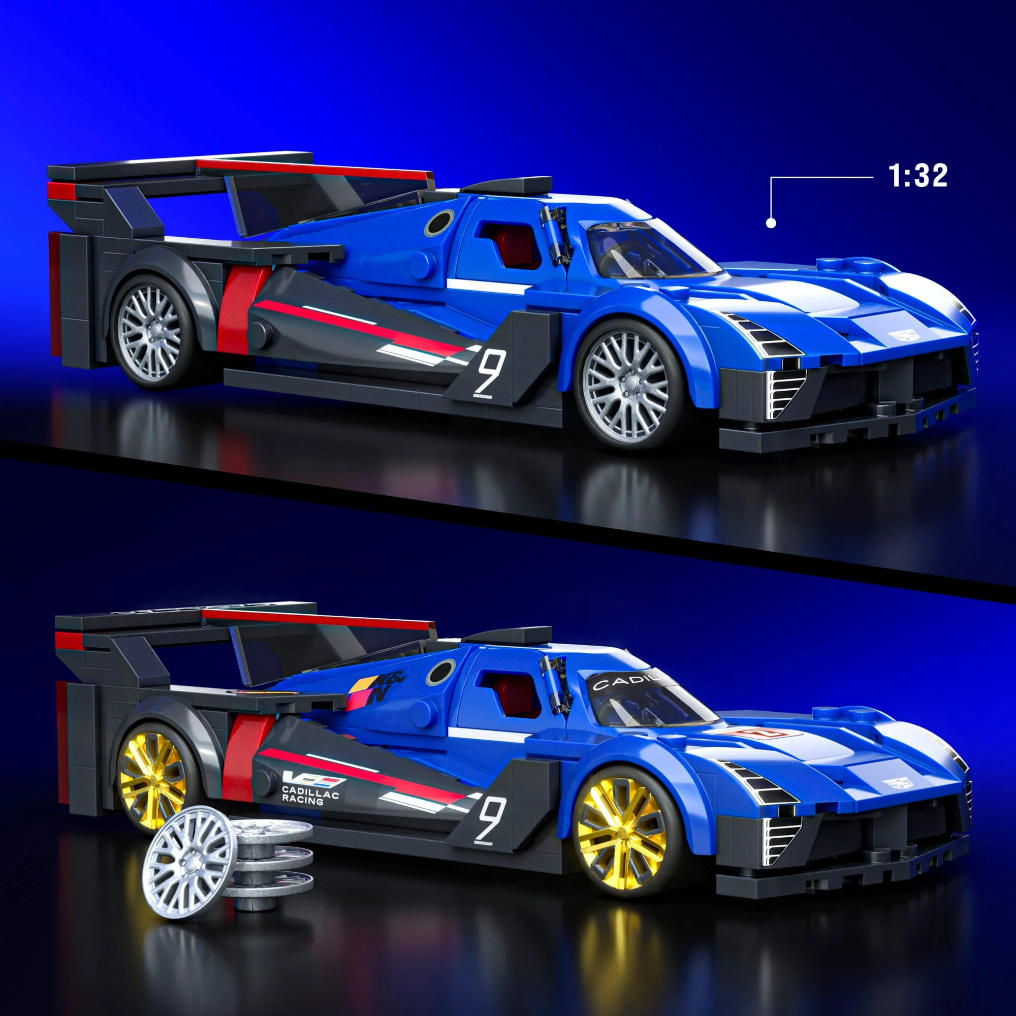 Conjunto De Construcción Del Cadillac Project Gtp Hypercar De Hot Wheels De Mattel Brick Shop (236Piezas) Para Coleccionistas - Image 2