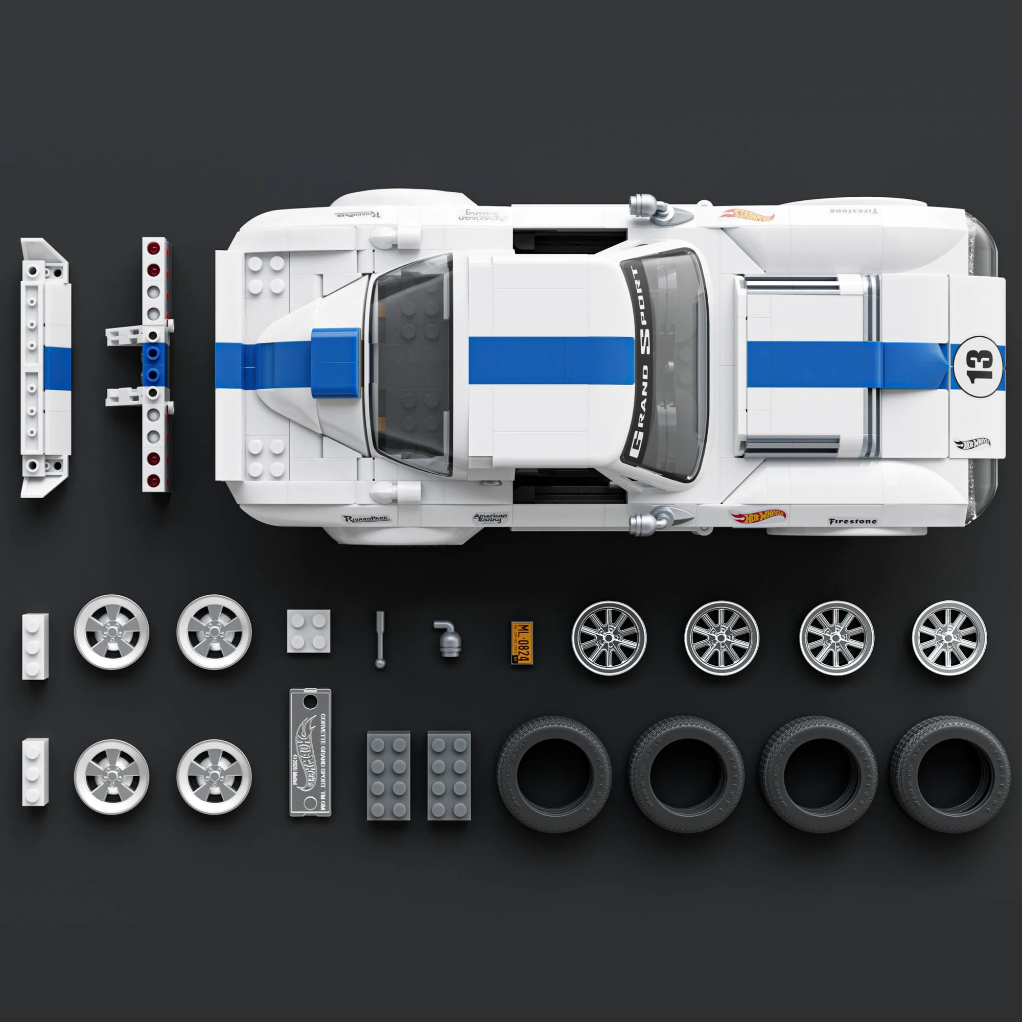 Conjunto De Construcción Del Corvette Grand Sport De Hot Wheels De Mattel Brick Shop (918Piezas) Para Coleccionistas - Image 4