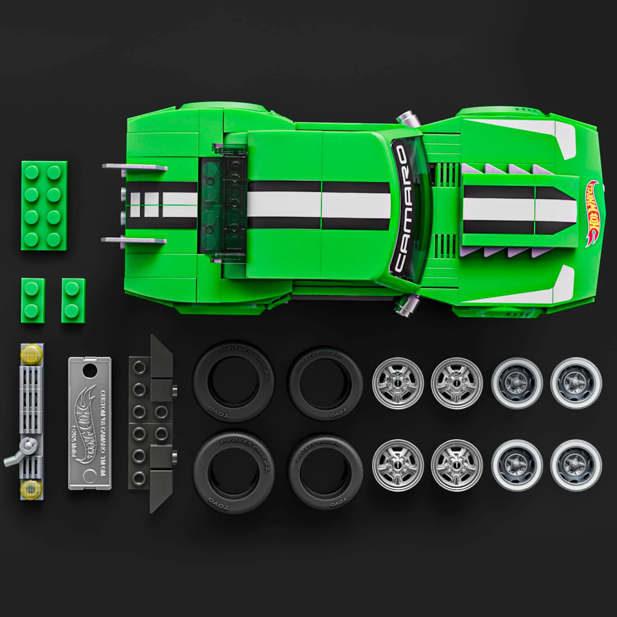 Conjunto De Construcción Del Custom'68Camaro De Hot Wheels De Mattel Brick Shop (289Piezas) Para Coleccionistas - Image 4