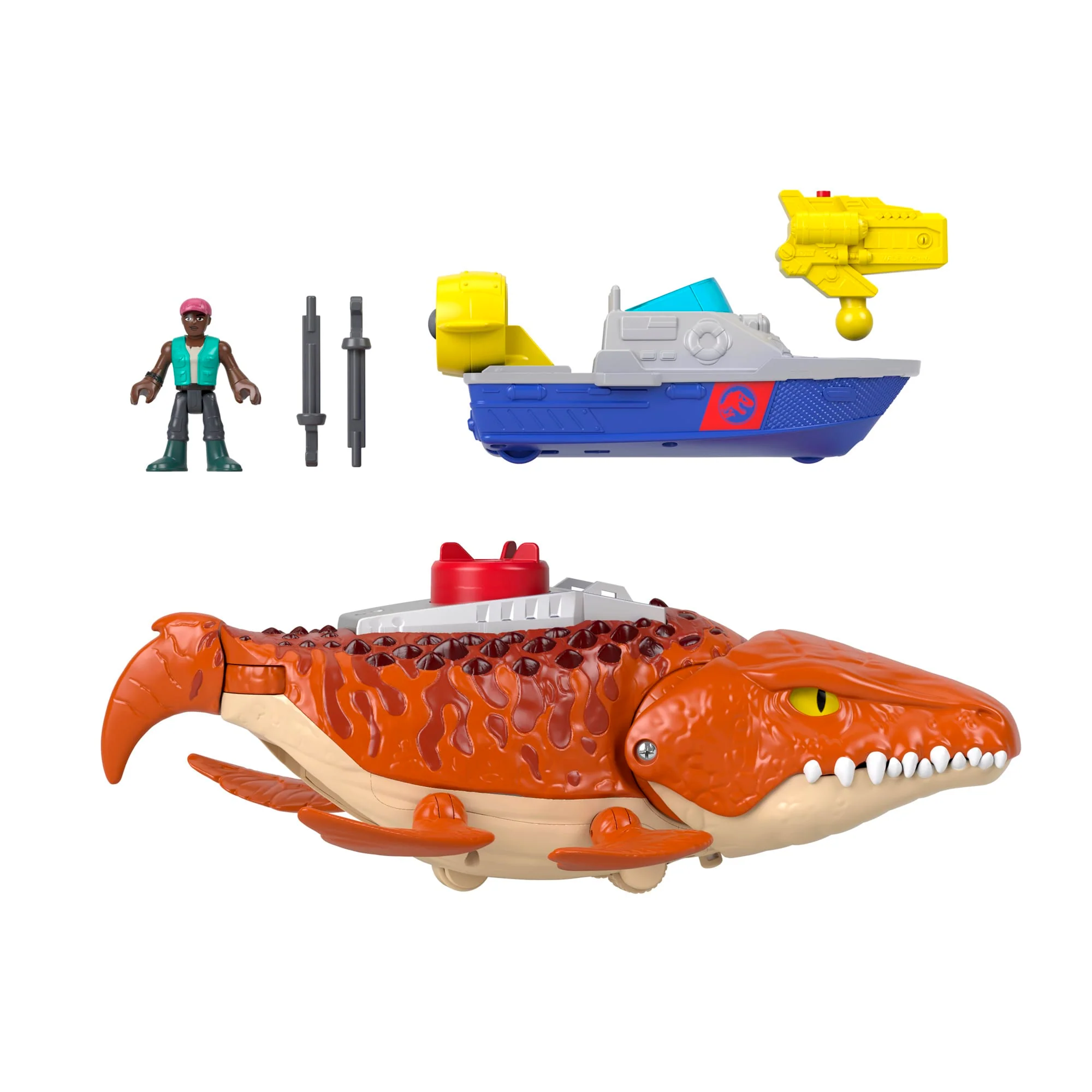 Conjunto De Dinosaurio Mosasaurio Persecución Y Mordiscos Acuáticos De Jurassic World Rebirth De Imaginext De Fisher-Price - Image 5