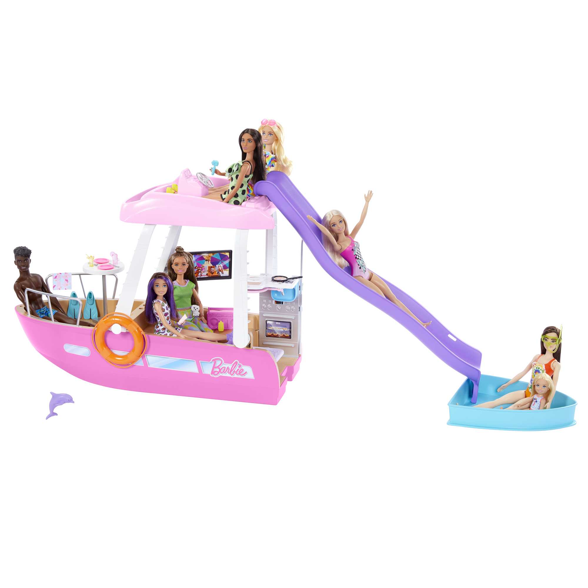 Conjunto De Juego Barbie Dream Boat Con Barco Con Piscina, Tobogán Y Accesorios - Image 2