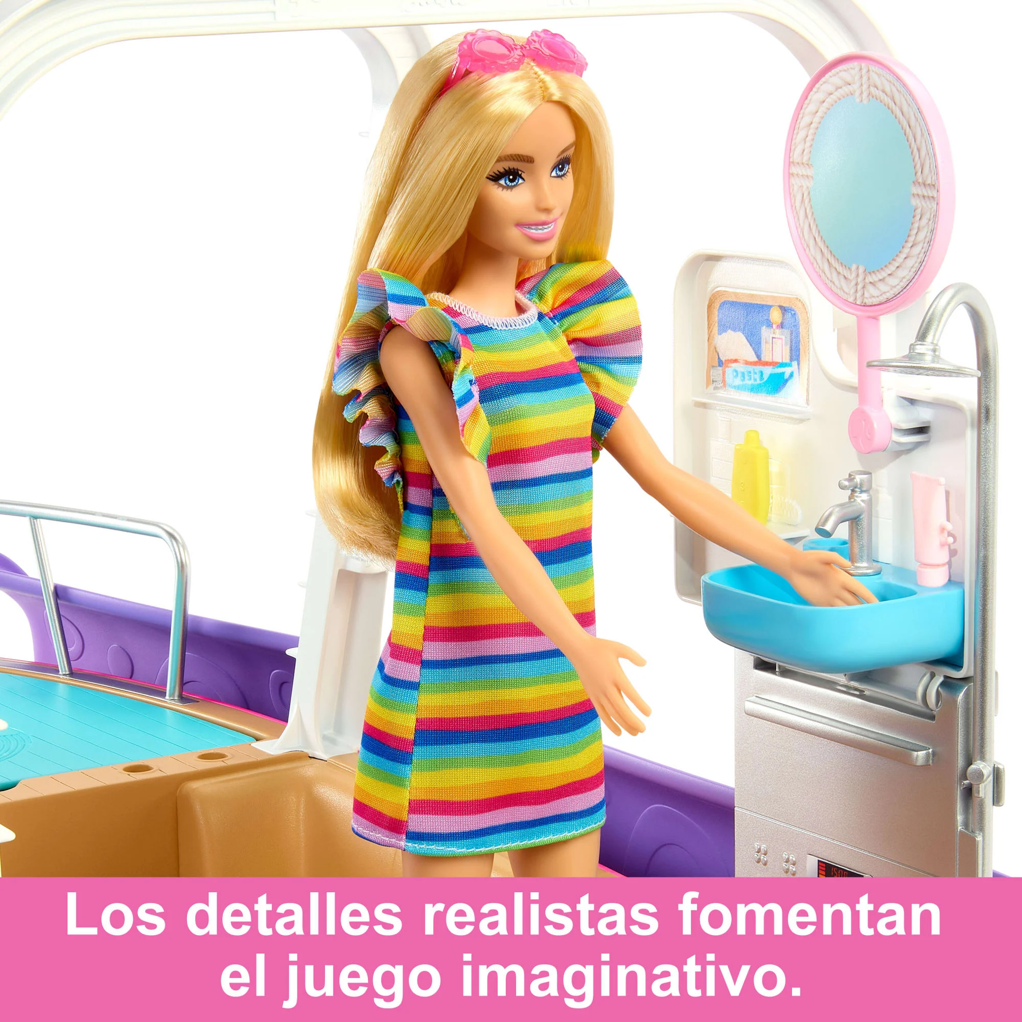 Conjunto De Juego Barbie Dream Boat Con Barco Con Piscina, Tobogán Y Accesorios - Image 5
