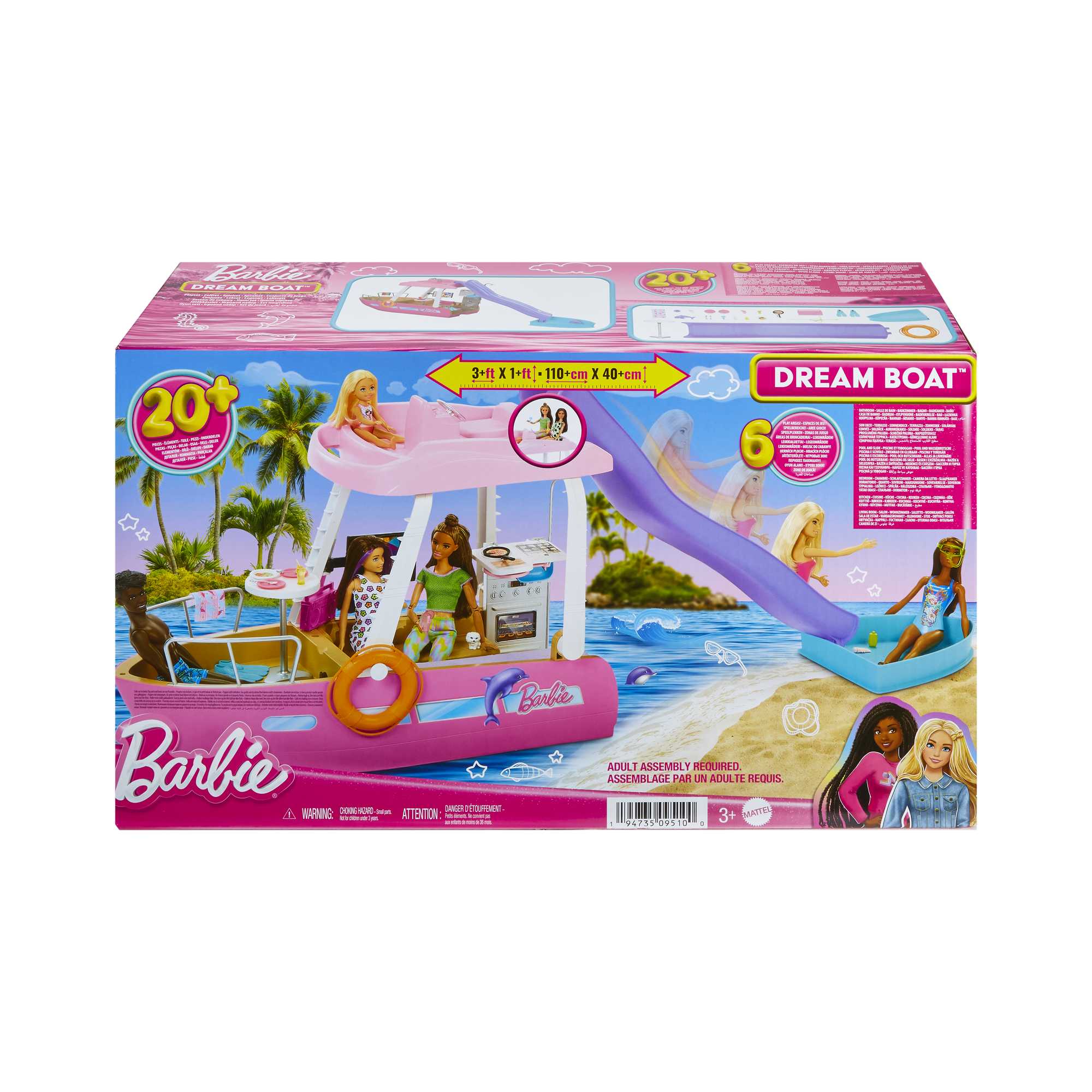 Conjunto De Juego Barbie Dream Boat Con Barco Con Piscina, Tobogán Y Accesorios - Image 6