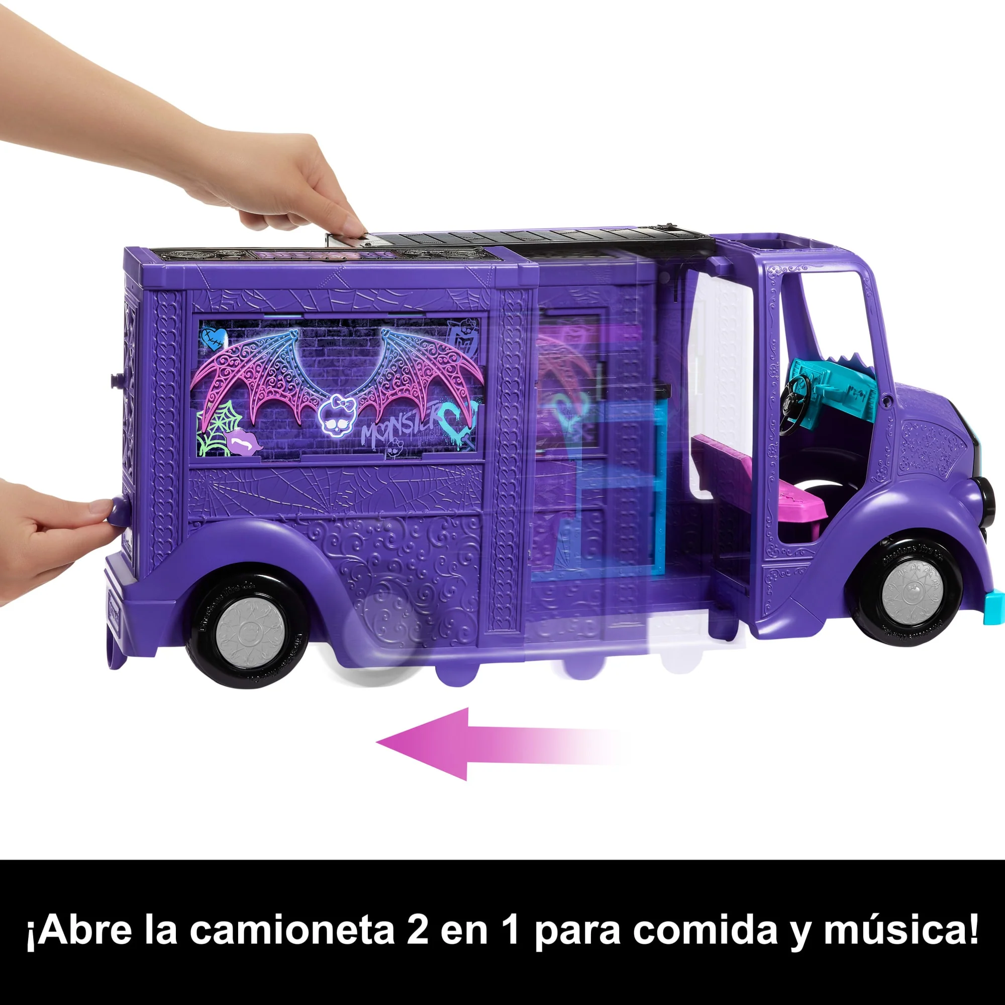 Conjunto De Juego Camión De Comida Roquero De Fangtastic De Monster High Con Muñeca Draculaura Y Más De 13 Accesorios Temáticos - Image 3