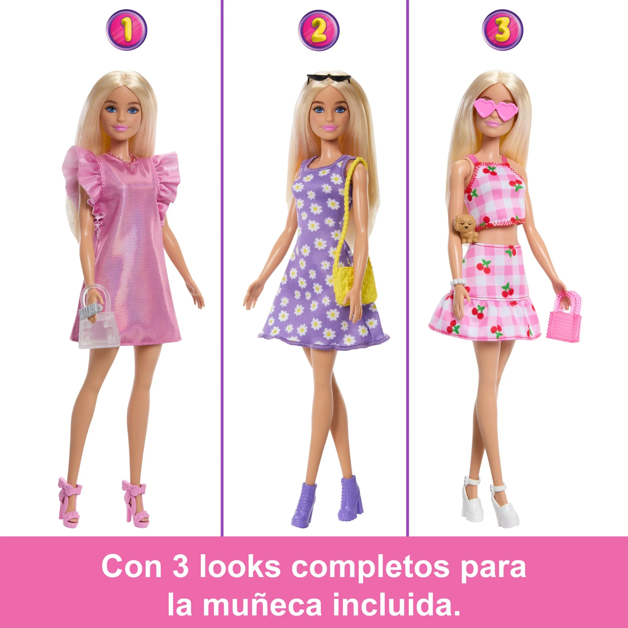 Conjunto De Juego Dream Closet De Barbie Con Muñeca De Moda Rubia, Ropa Y Accesorios, Más De 90Cm De Ancho, Más De 25 Piezas - Image 5