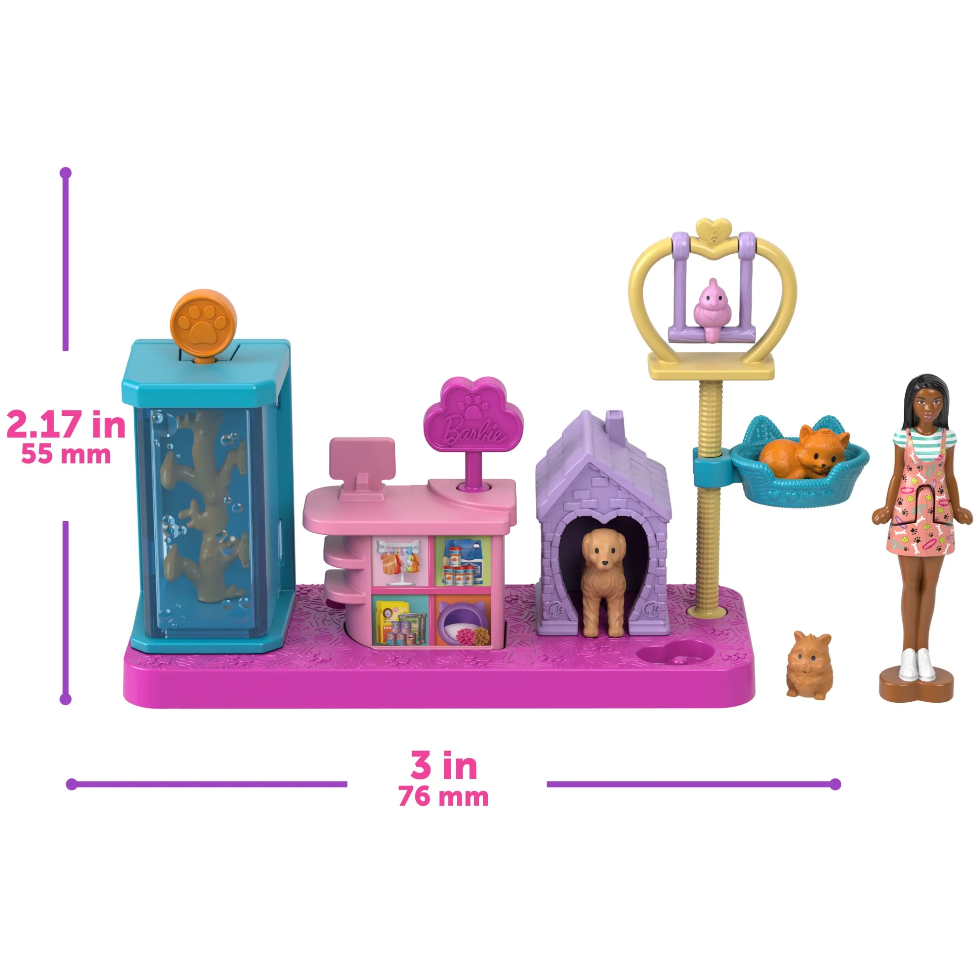 Conjunto De Juego Mini Barbieland De Barbie Con Una Casa Dreamhouse Y 3 Conjuntos De Juego, 4 Muñecas De 3,81Cm, Muebles Y Accesorios - Image 3