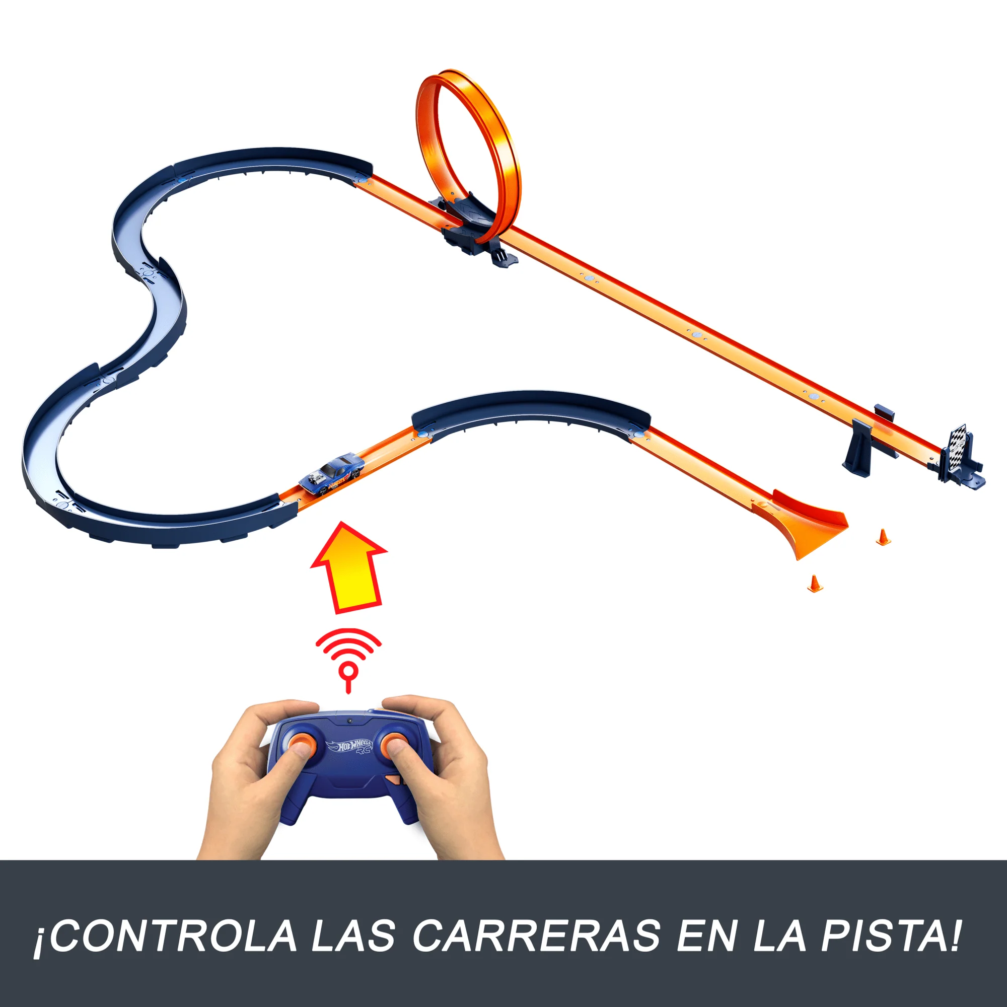 Conjunto De Pista Speed Challenge De Hot Wheels Rc Y Coche De Juguete Teledirigido A Escala 1:64 Con Batería, Más De 30 Tramos De Pista - Image 2